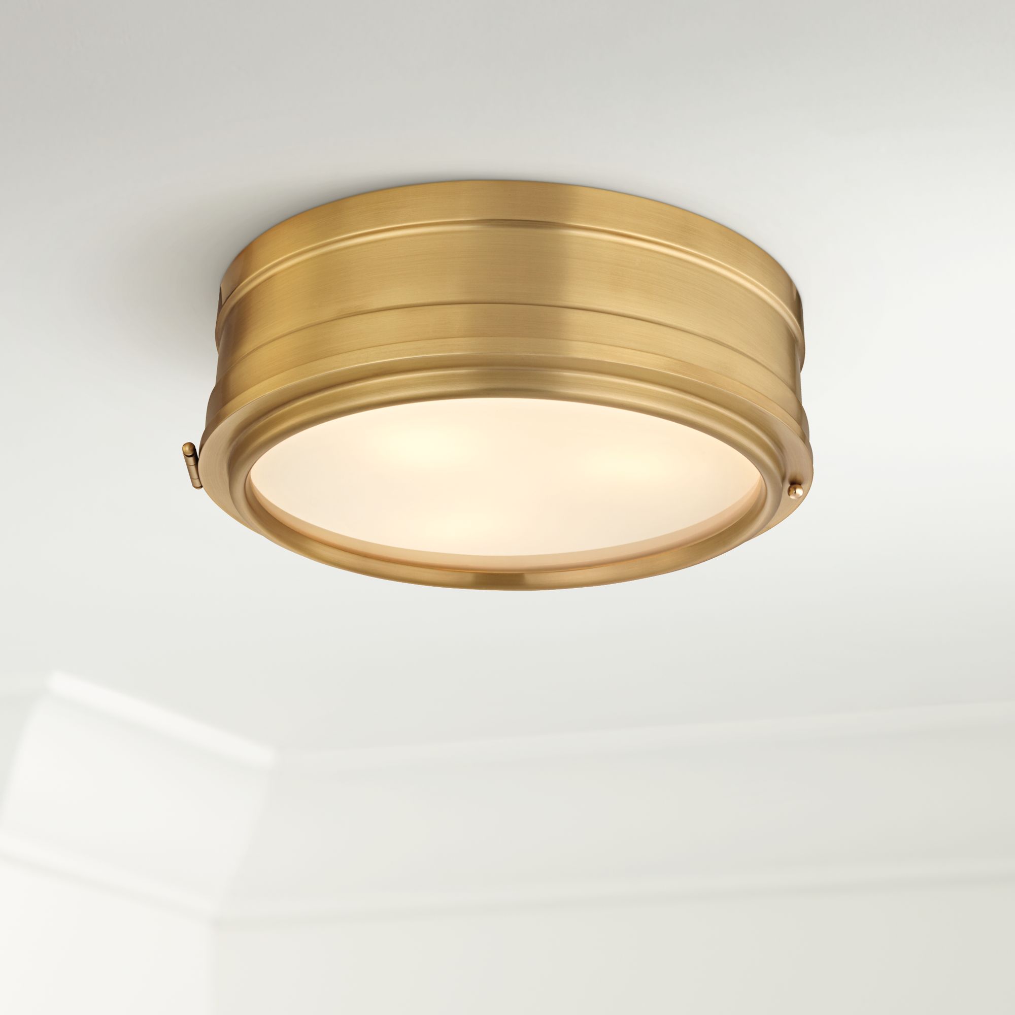 Hudson Valley Rye 14" Wide Aged Brass Ceiling Light