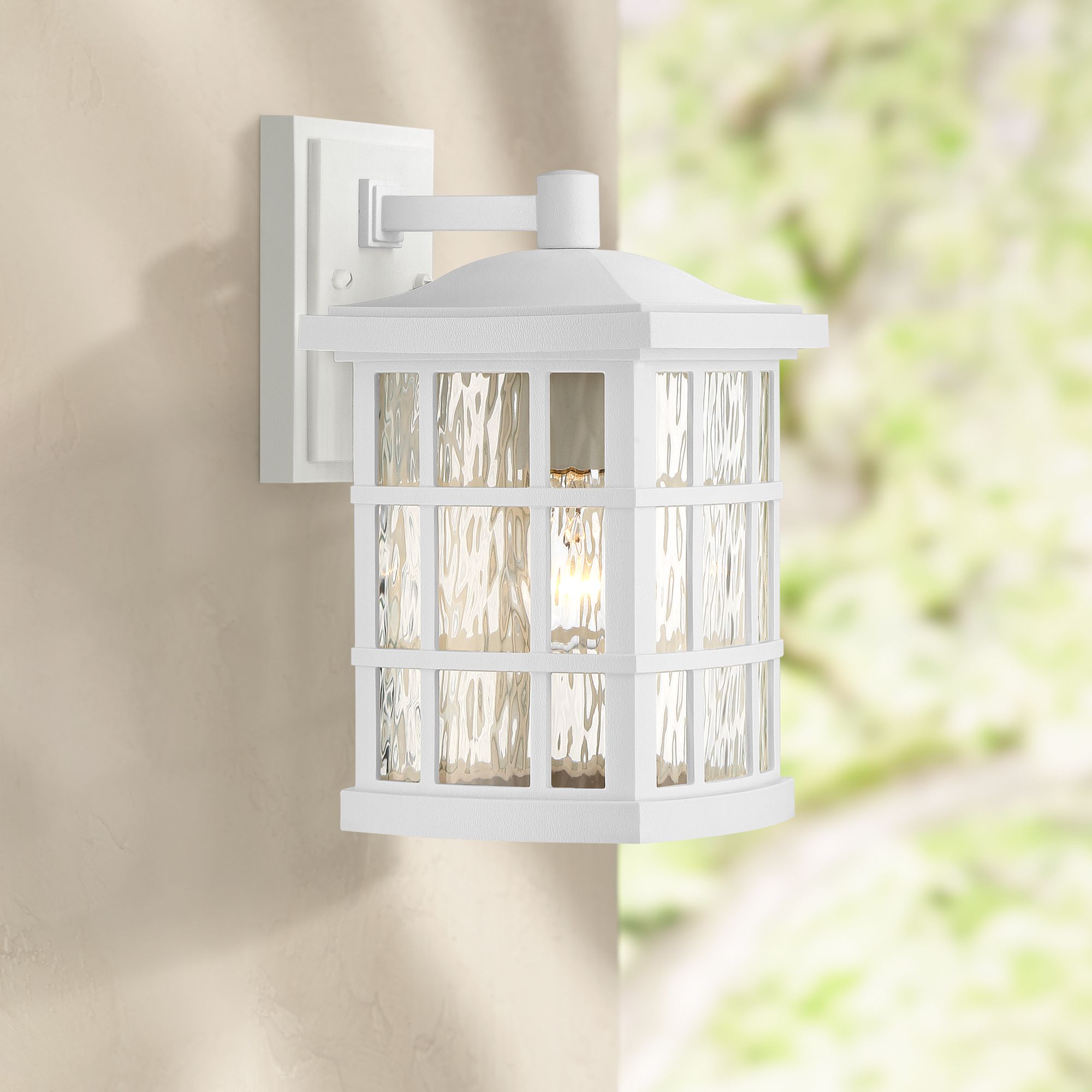 white lantern porch light