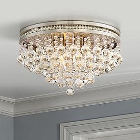 12" Elegant Crystal Chandelier Ceiling Lamp Pendant Lighting Flush Mount Fixture 