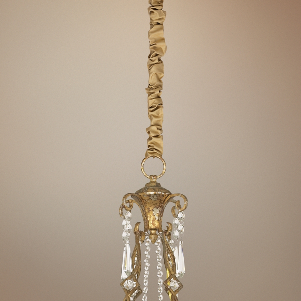 Gold Silk 46 1/2" Long Chandelier Chain Cover   #20242