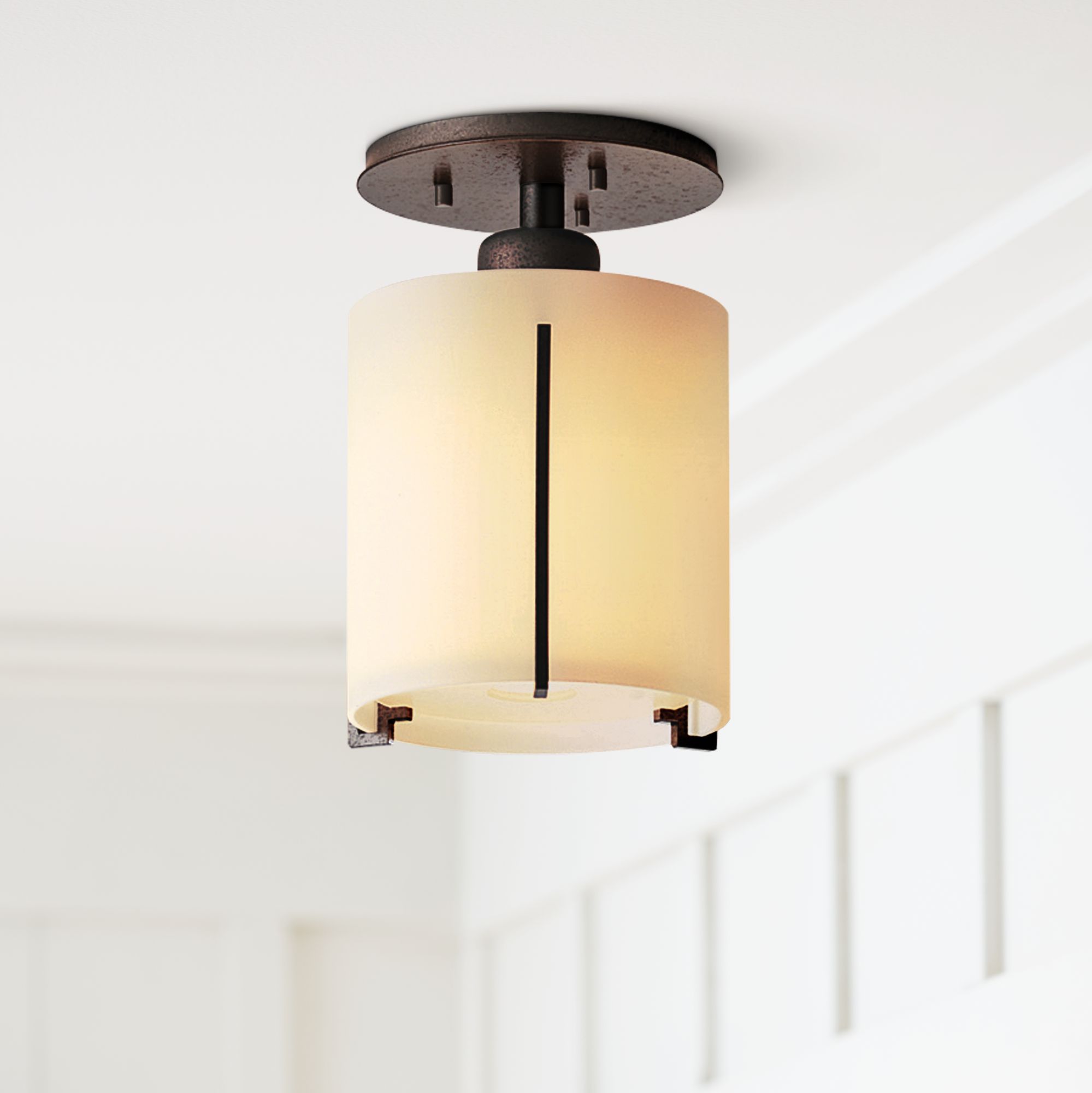 Exos Round Natural Iron 6" Wide Ceiling Light Fixture