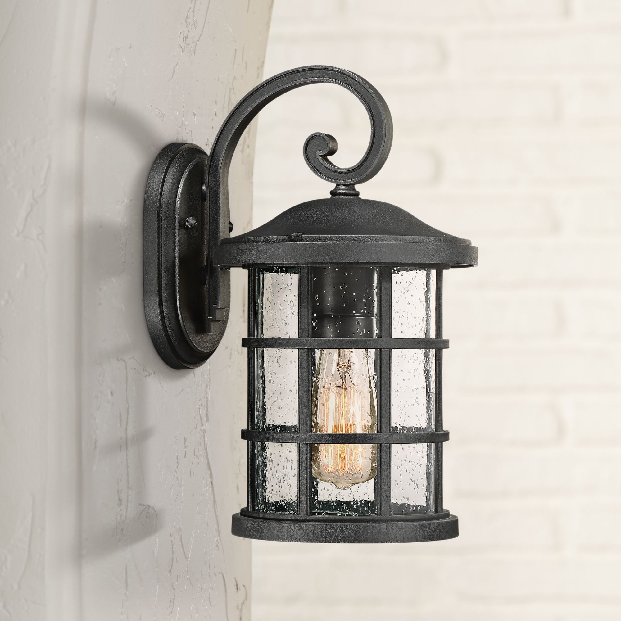 Quoizel Crusade 14 1/4" High Earth Black Outdoor Wall Light