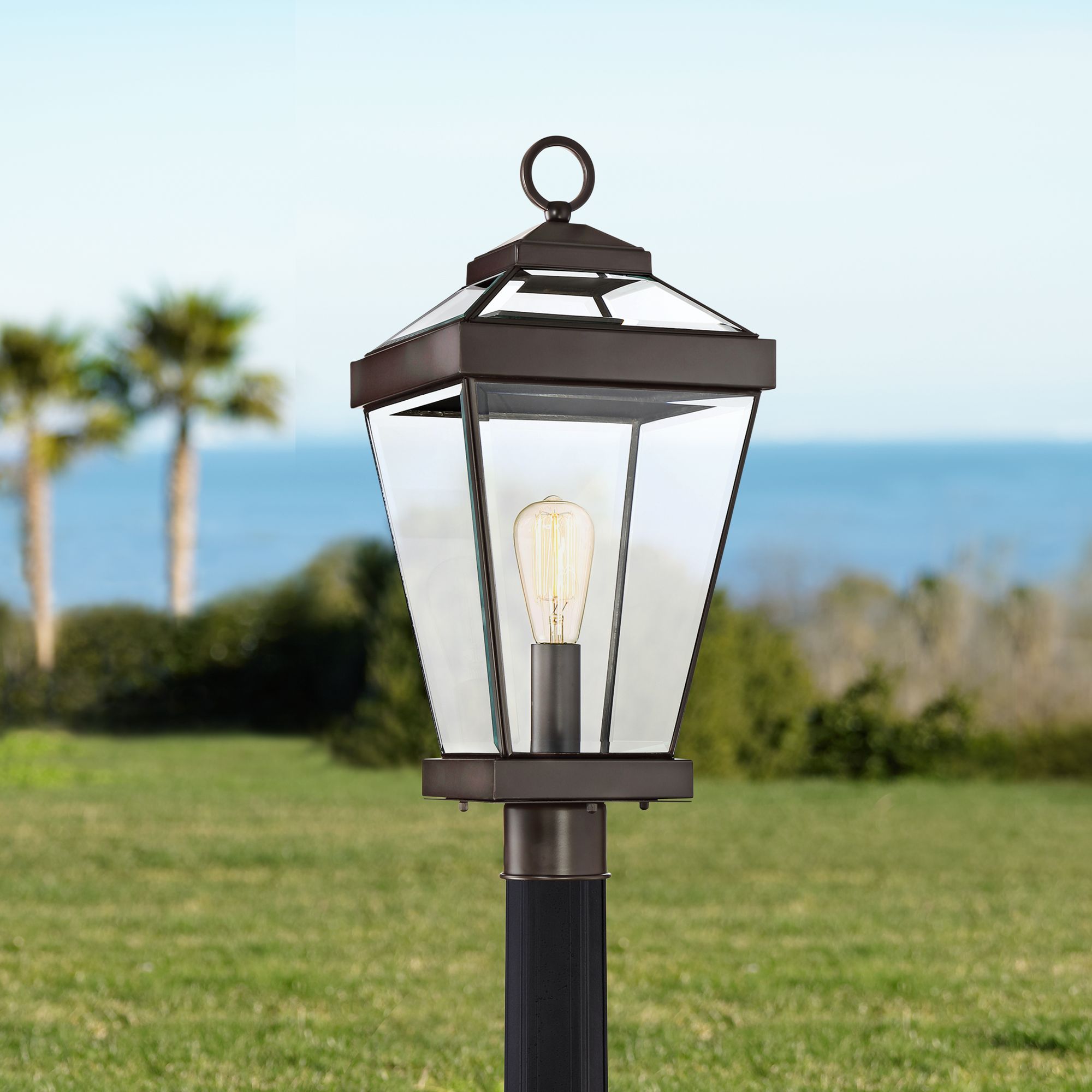 Quoizel Ravine 22 1/2"W Western Bronze Outdoor Post Light