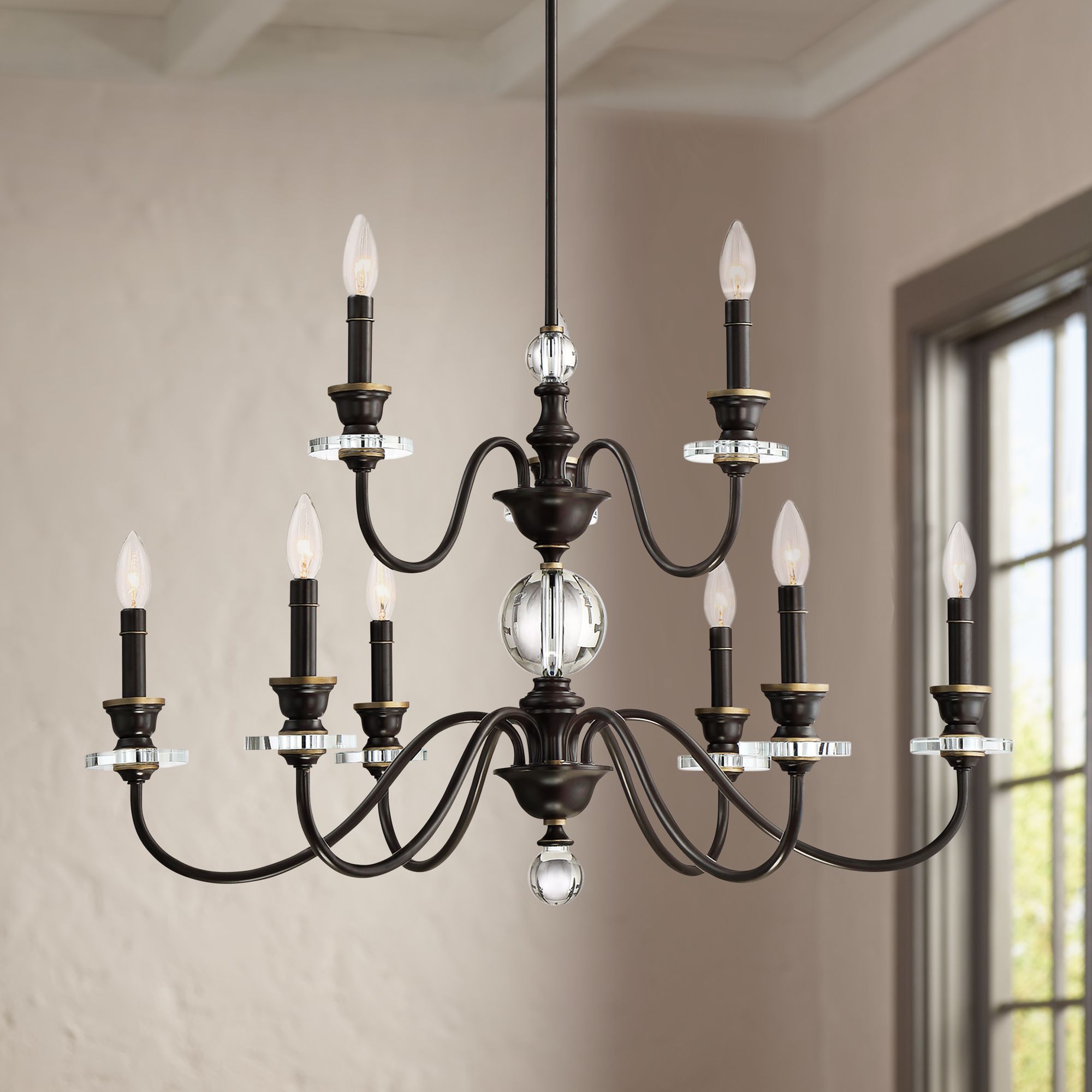 Quoizel Ceremony 32"W Palladian Bronze 9-Light Chandelier