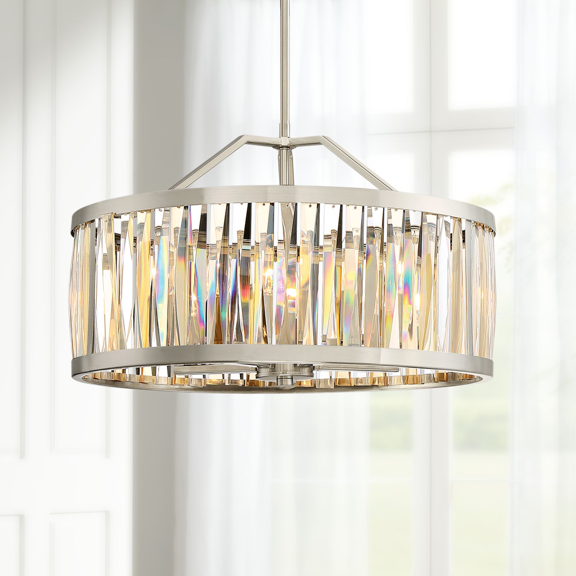 Quoizel Ballet 20 1/2" W Brushed Nickel Drum Pendant Light