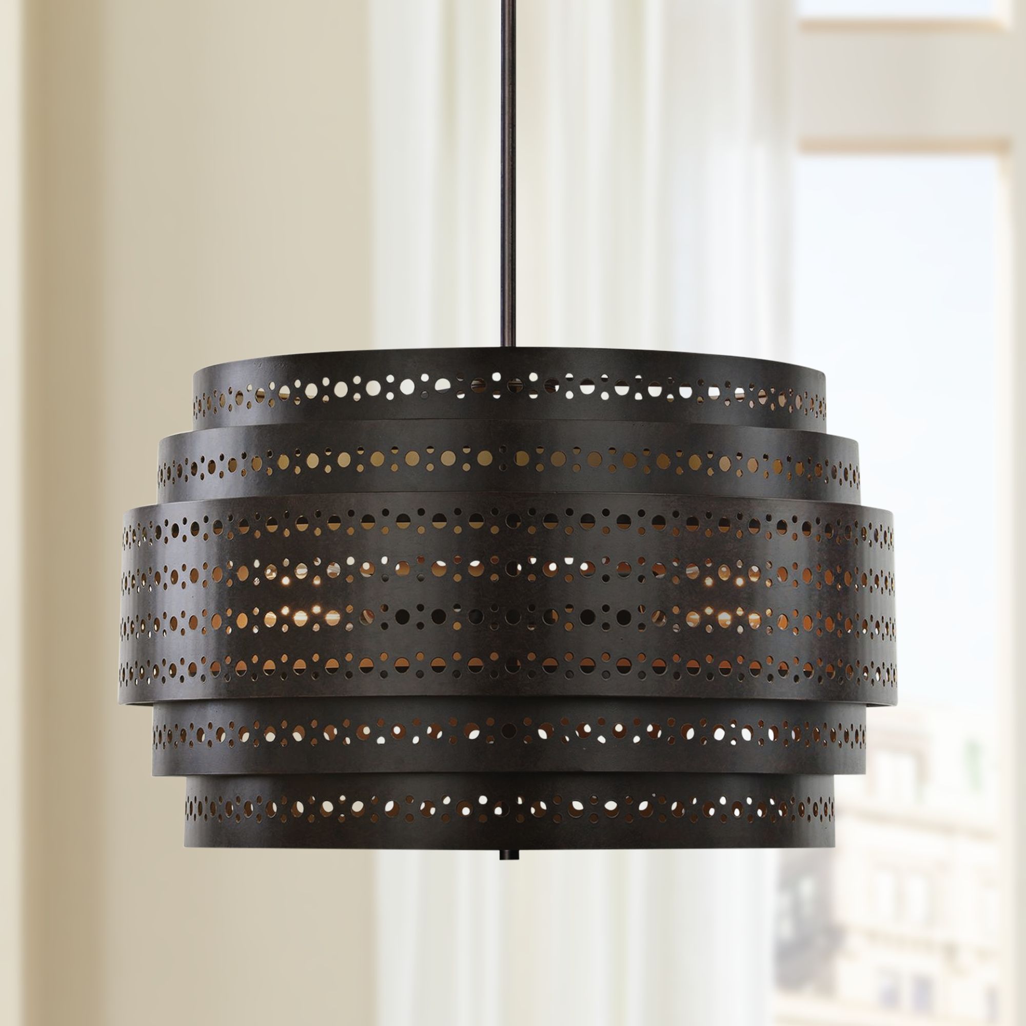 Uttermost Fuller 22" Wide Dark Bronze Chandelier