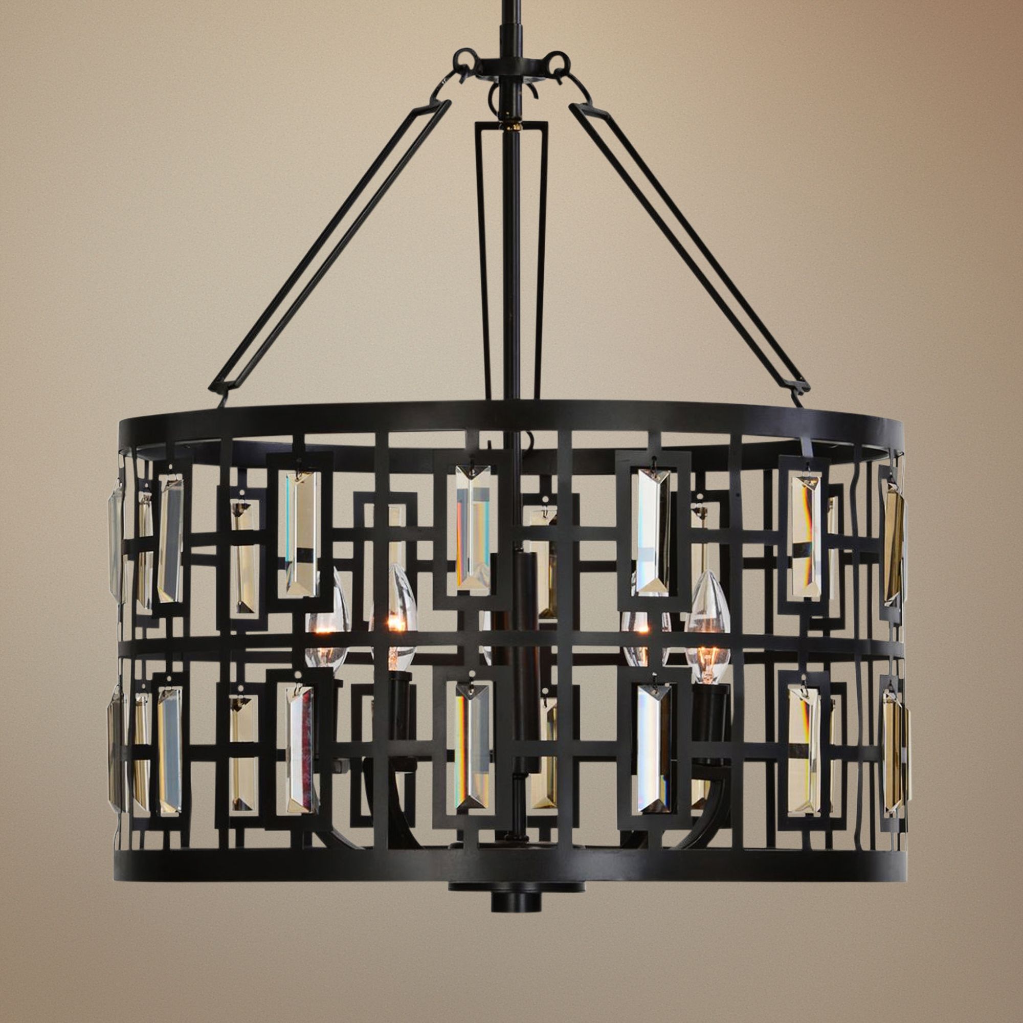 Uttermost Rhombus 20" Wide Weathered Bronze 5-Light Pendant