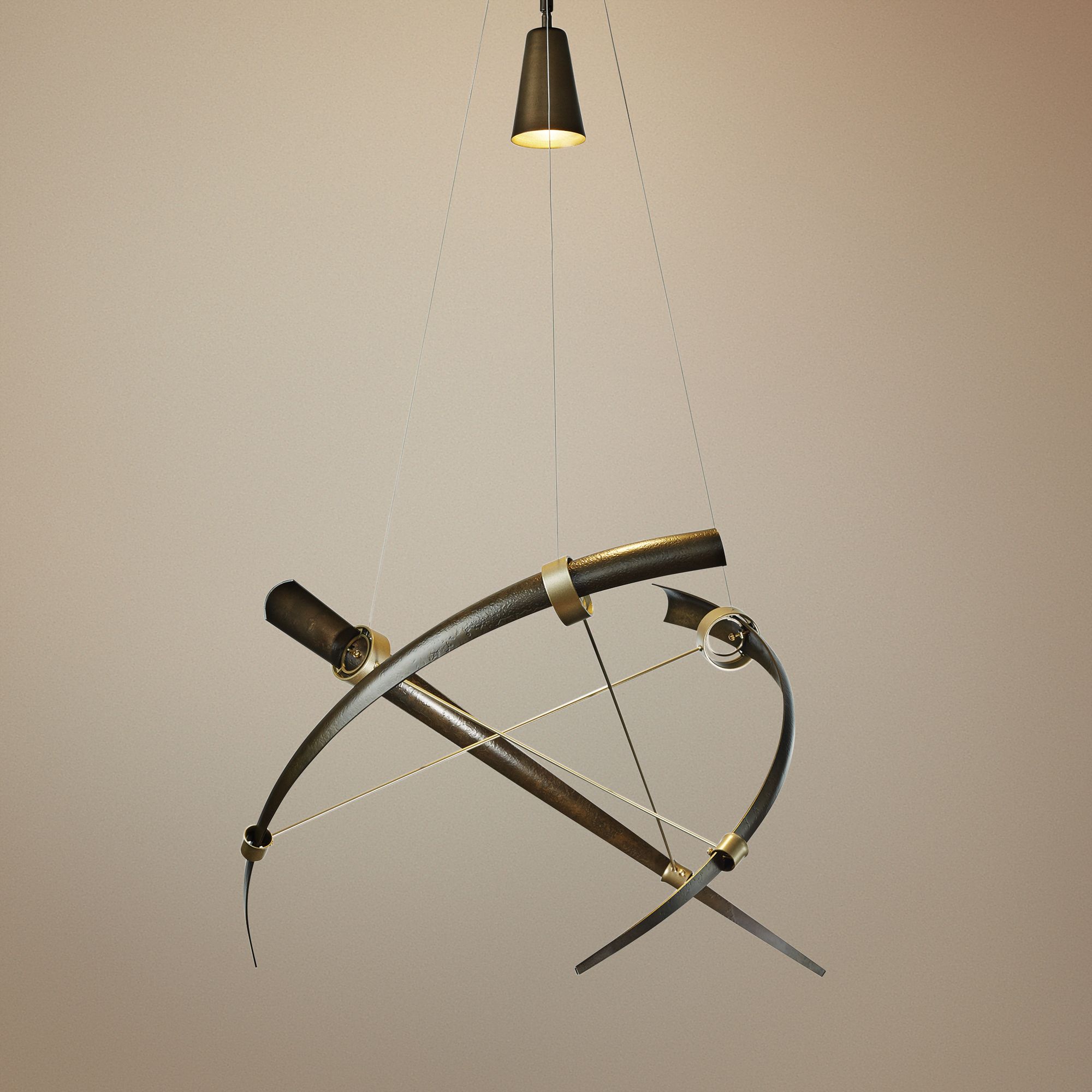 Hubbardton Forge Crescent 40" Wide Bronze Pendant Light