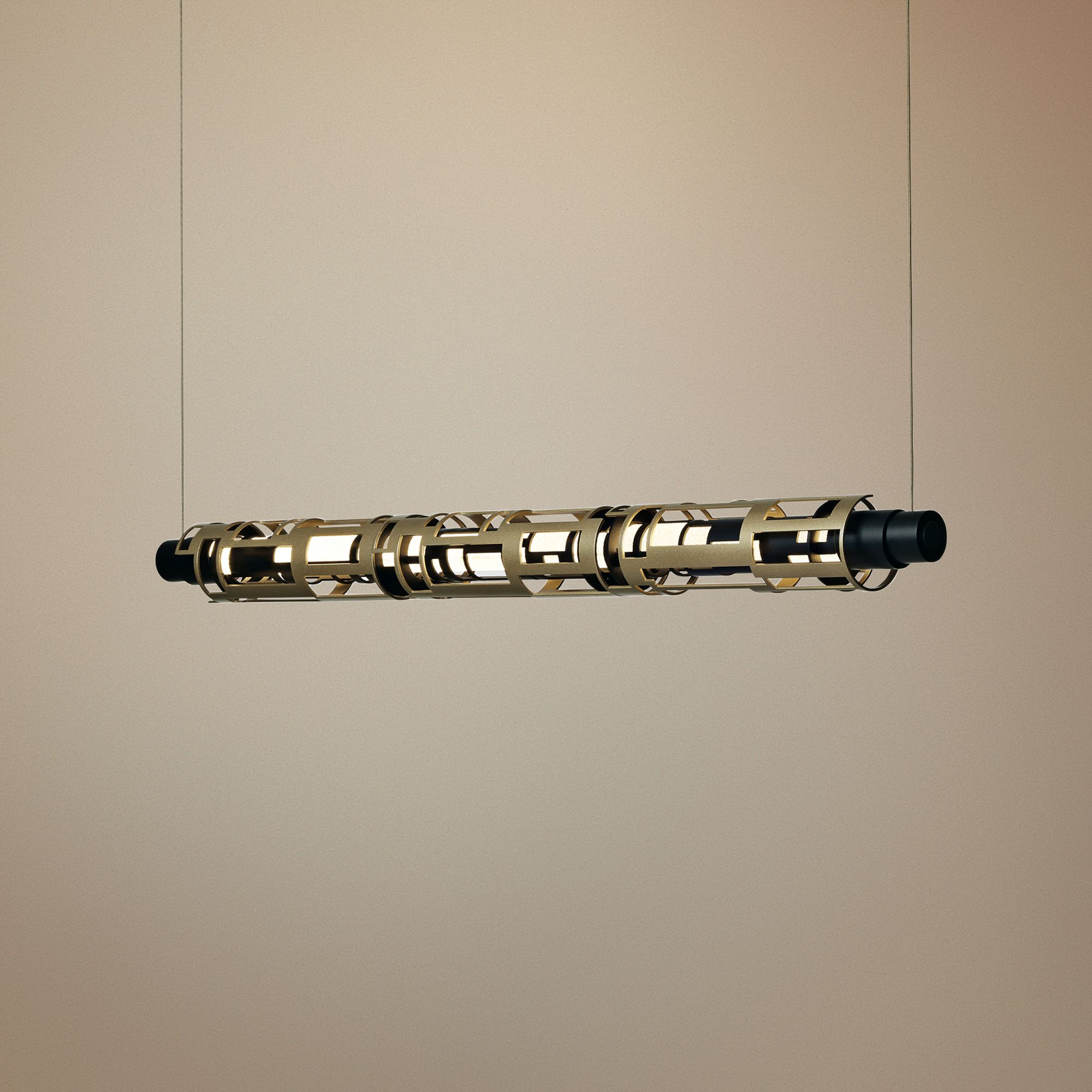 Transom 38 1/2" Wide Black LED Kitchen Island Light Pendant