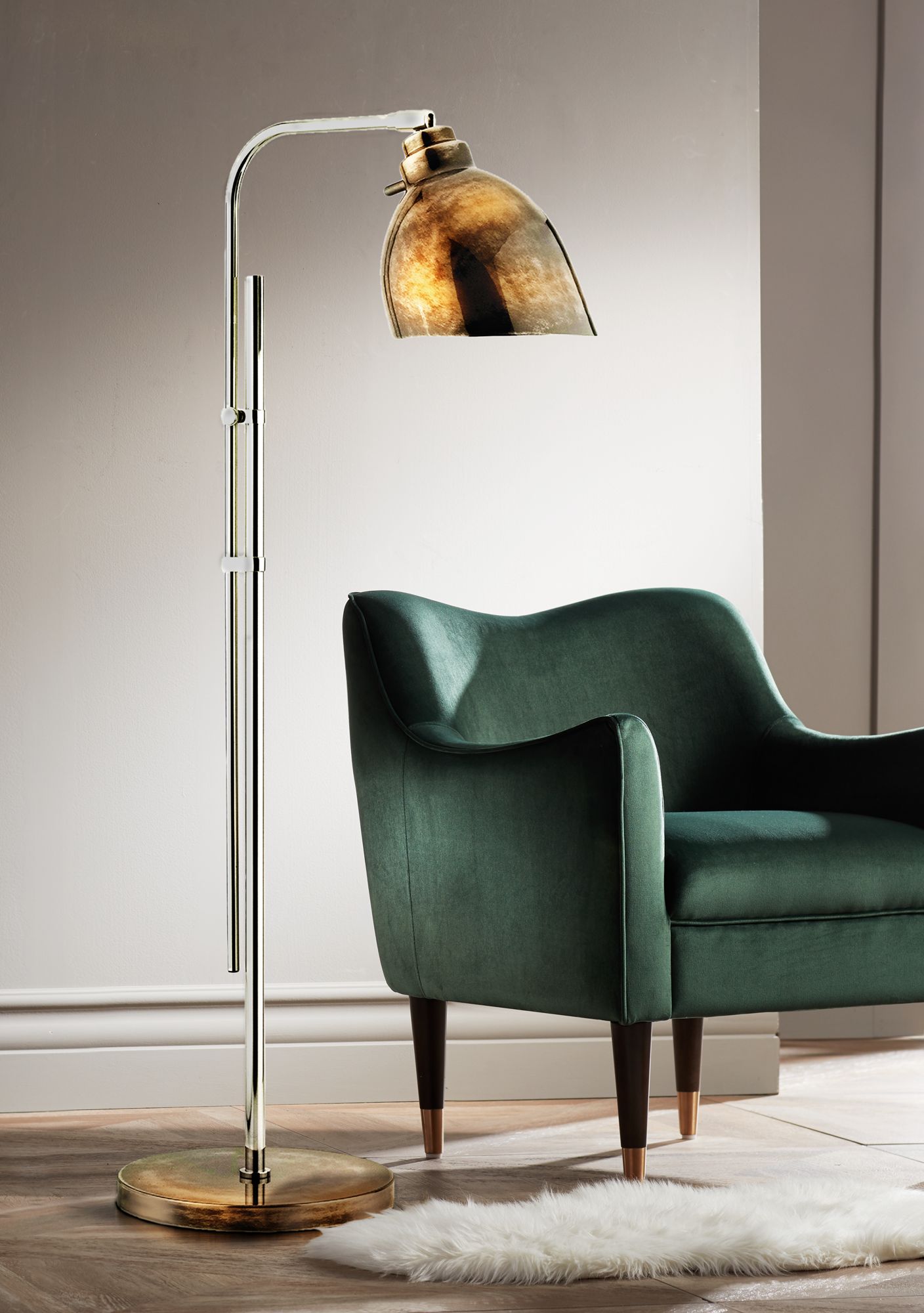 Wildwood Roxy Patinated and Polished Floor Lamp
