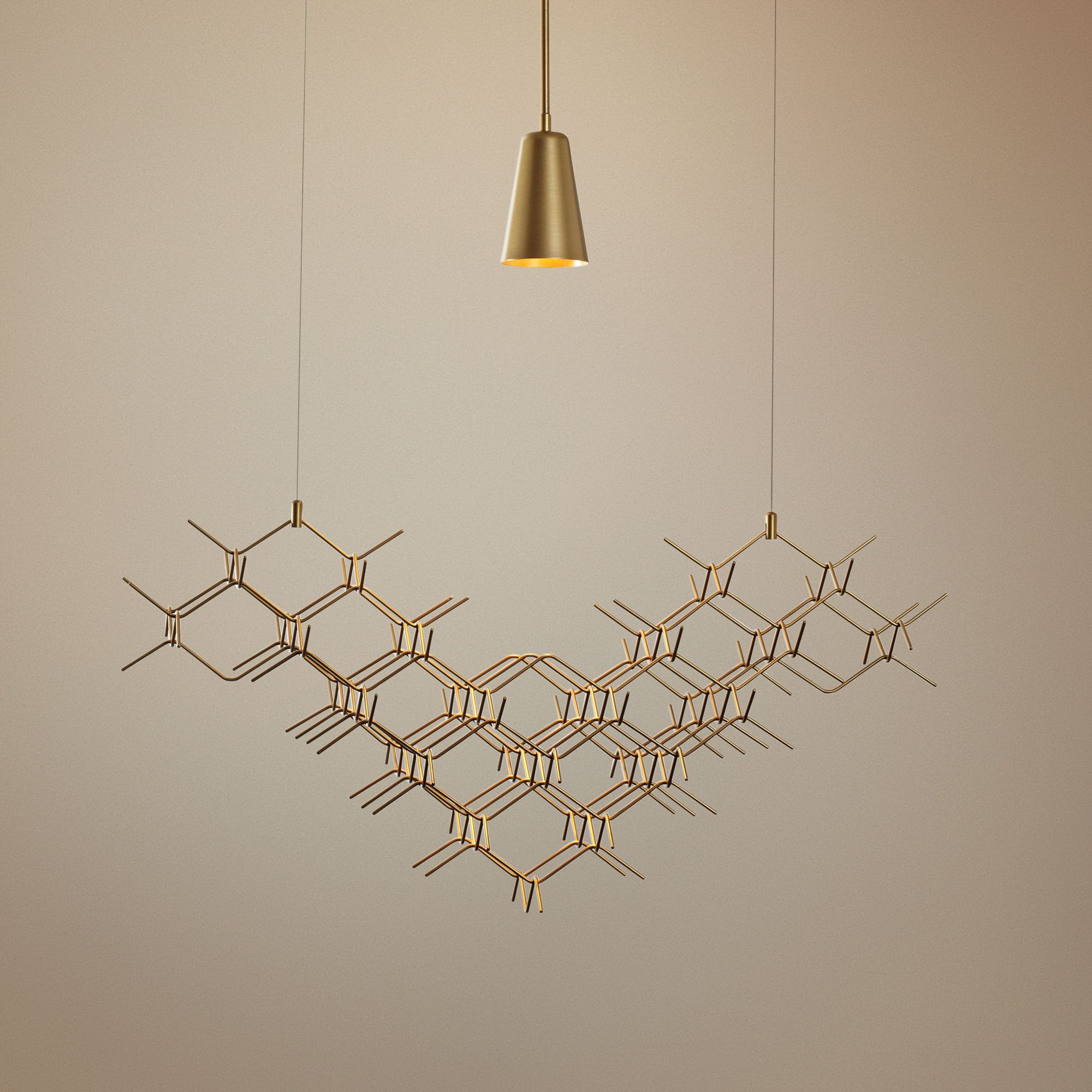 Vermont Modern Hive 31 1/4" Wide Gold Pendant Light