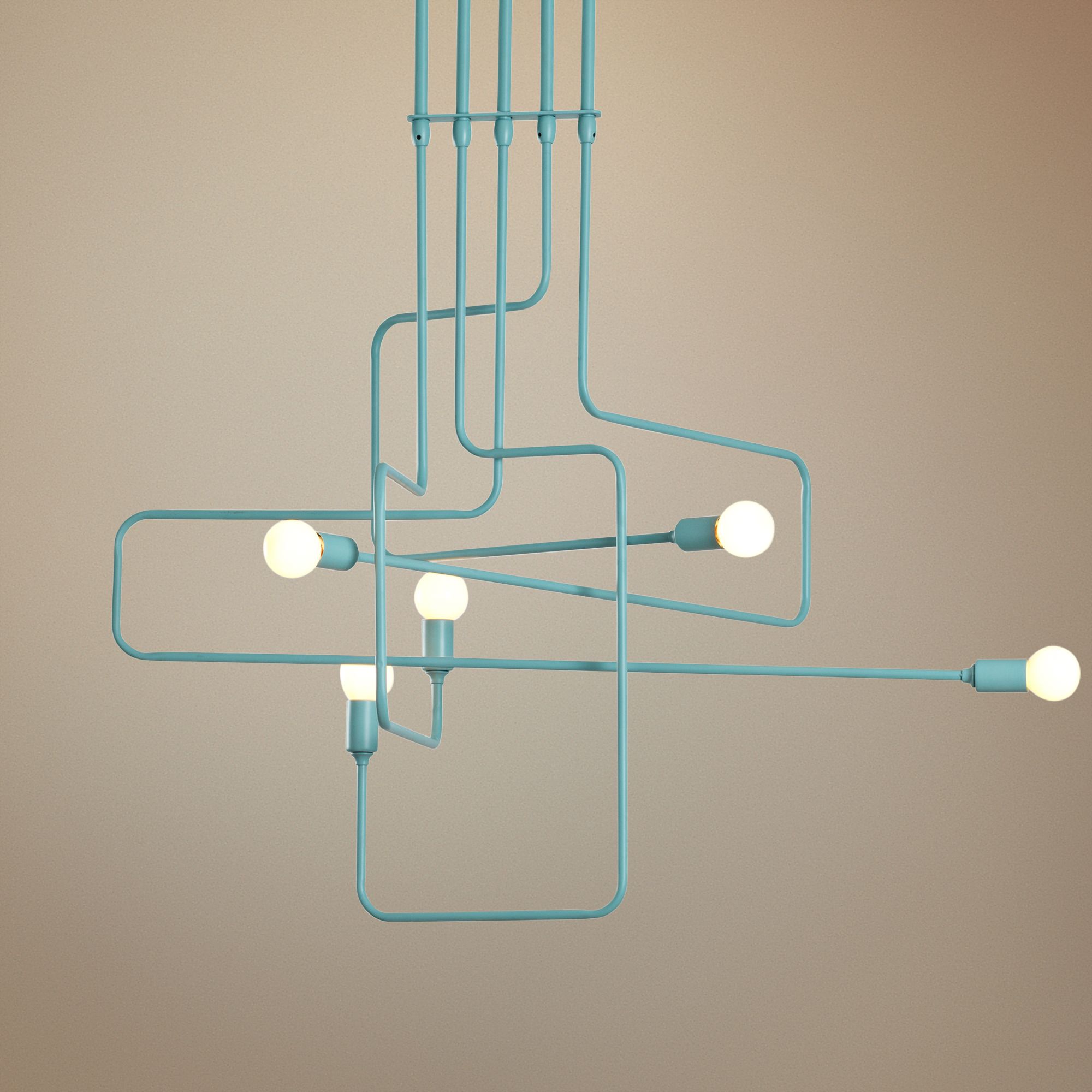 Vermont Modern Metro 34 3/4"W 5-Light Satin Aqua Pendant