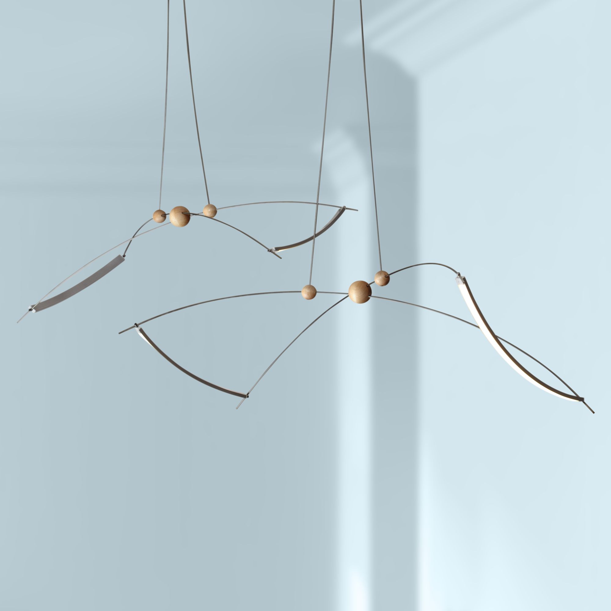 Copernicus 50 1/2" Wide Silver LED Pendant Light