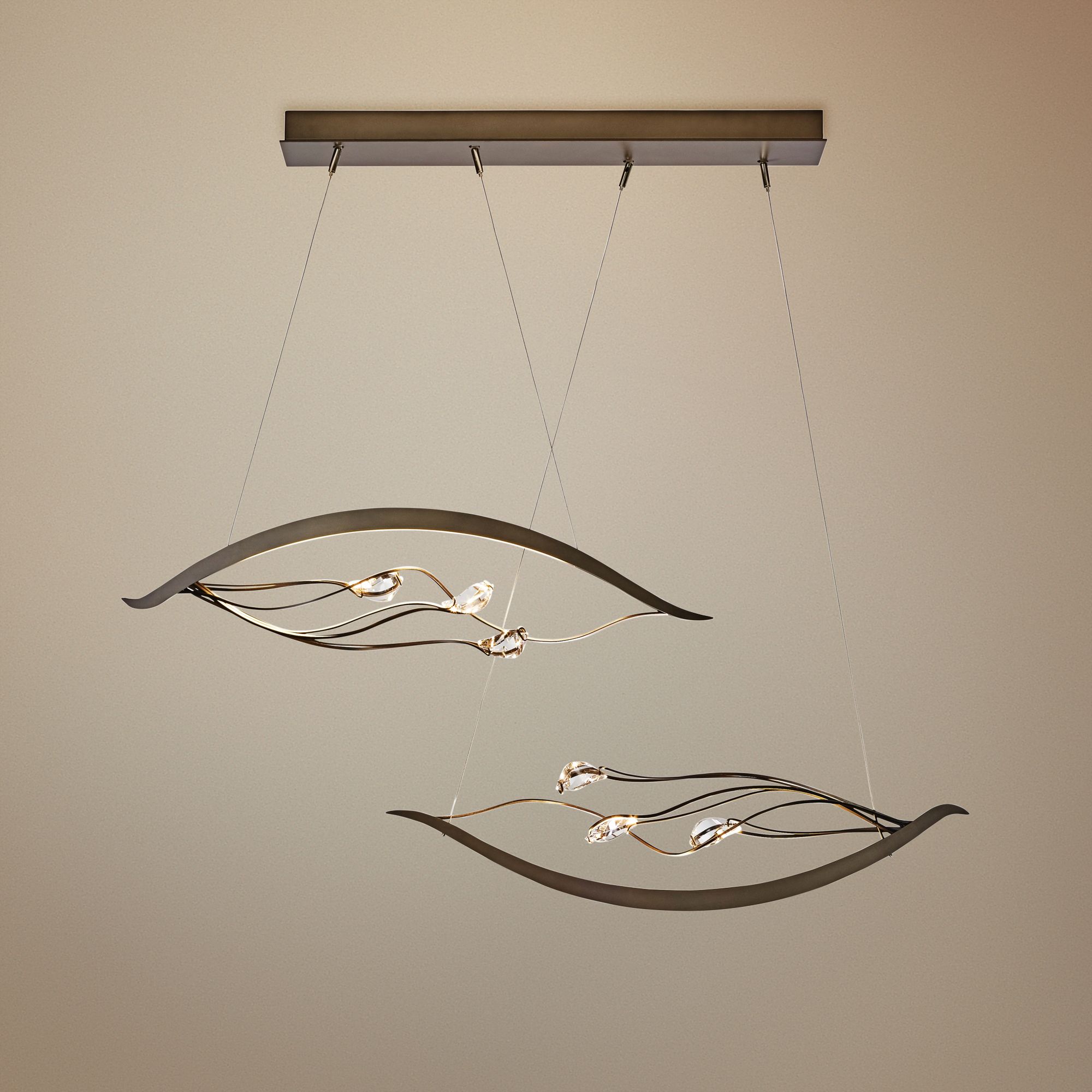 Courbe Duet 45 1/4" Wide Dark Smoke LED Pendant