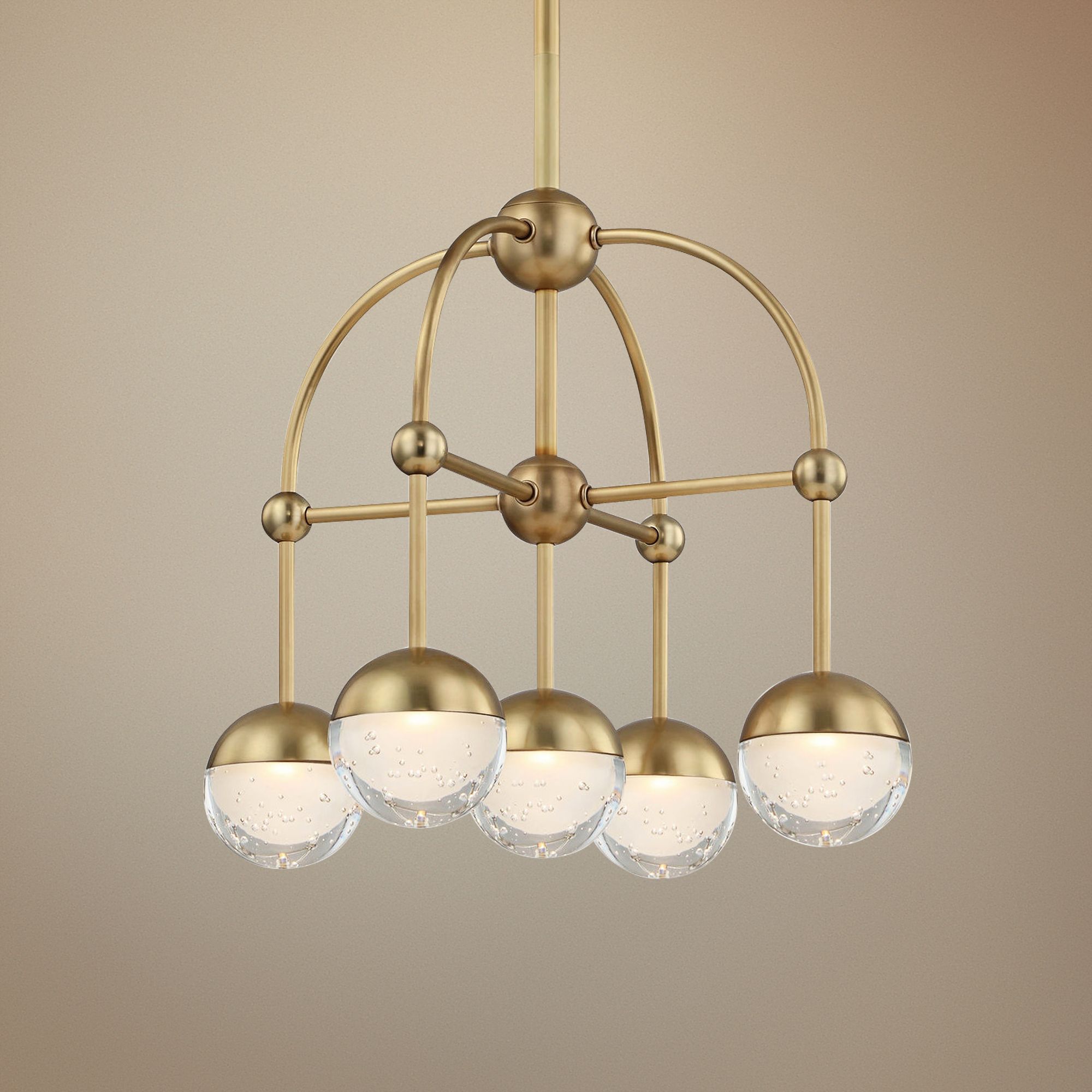 Hudson Valley Boca 15 3/4" Wide Aged Brass 5-LED Chandelier