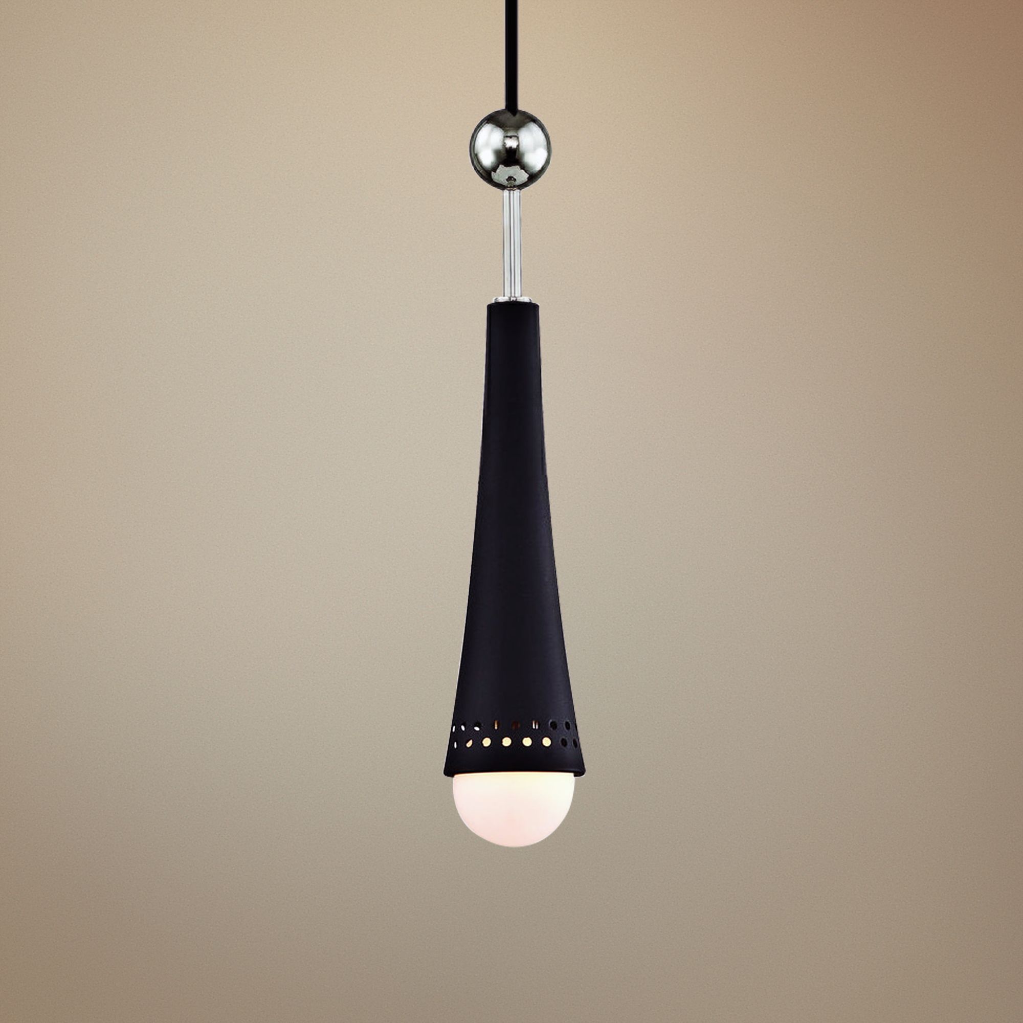 Tupelo 2 1/2"W Polished Nickel and Black LED Mini Pendant