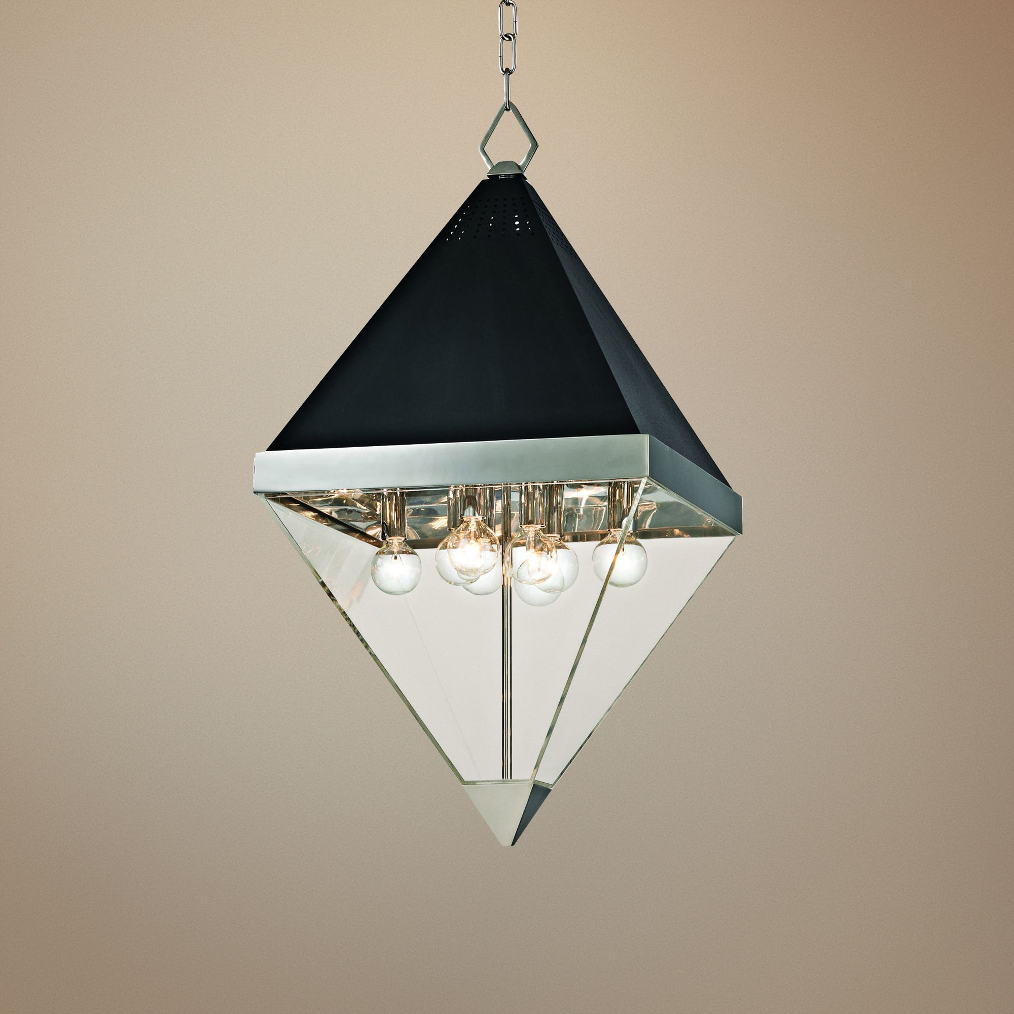 Coltrane 15" Wide Nickel and Black Textured 8-Light Pendant
