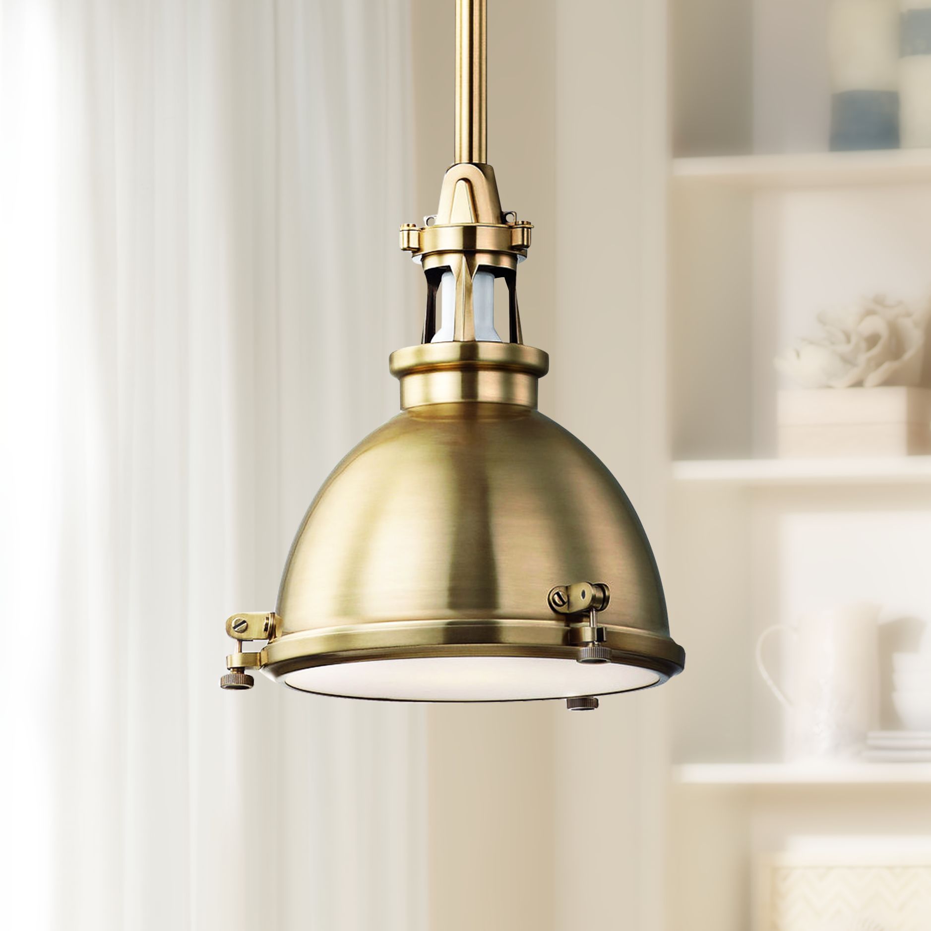 Hudson Valley Massena 9 1/2" Wide Aged Brass Mini Pendant