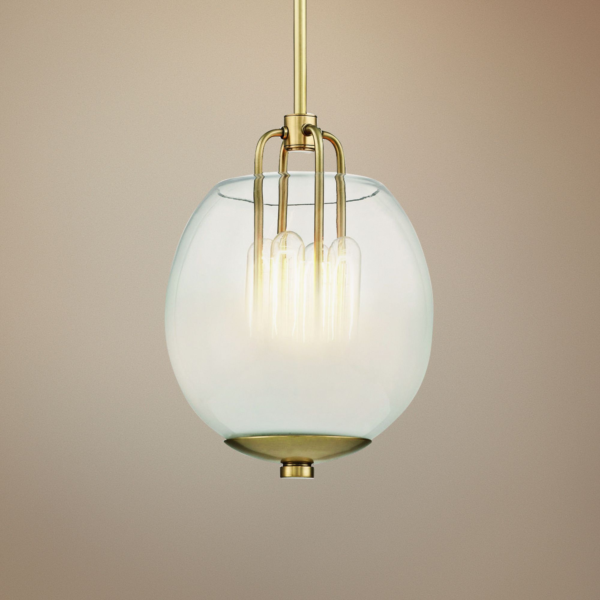 Hudson Valley Sawyer 9 1/2"W Aged Brass 4-Light Mini Pendant