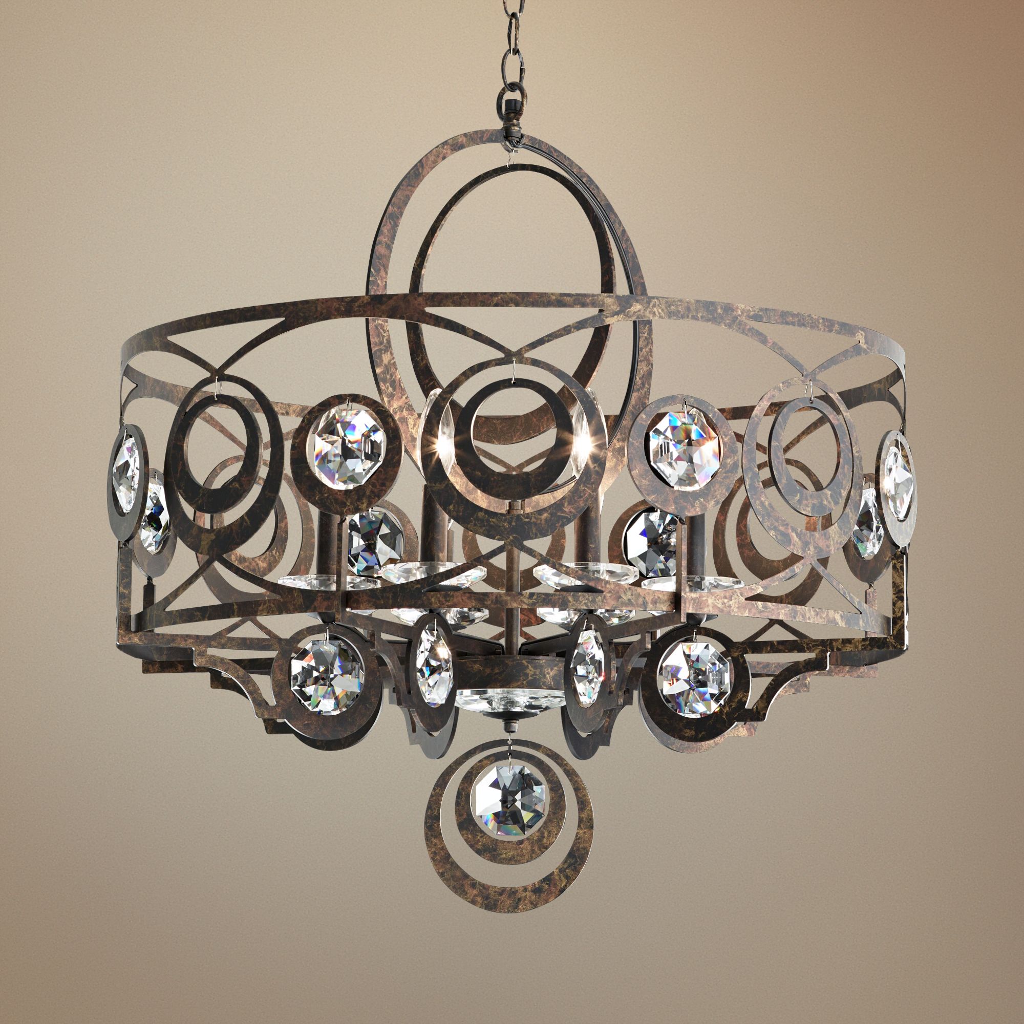 Schonbek Gwynn 28"W Bronze and Crystal 8-Light Chandelier