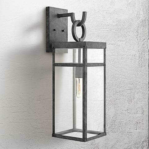 outdoor hinkley porter light zinc aged lighting