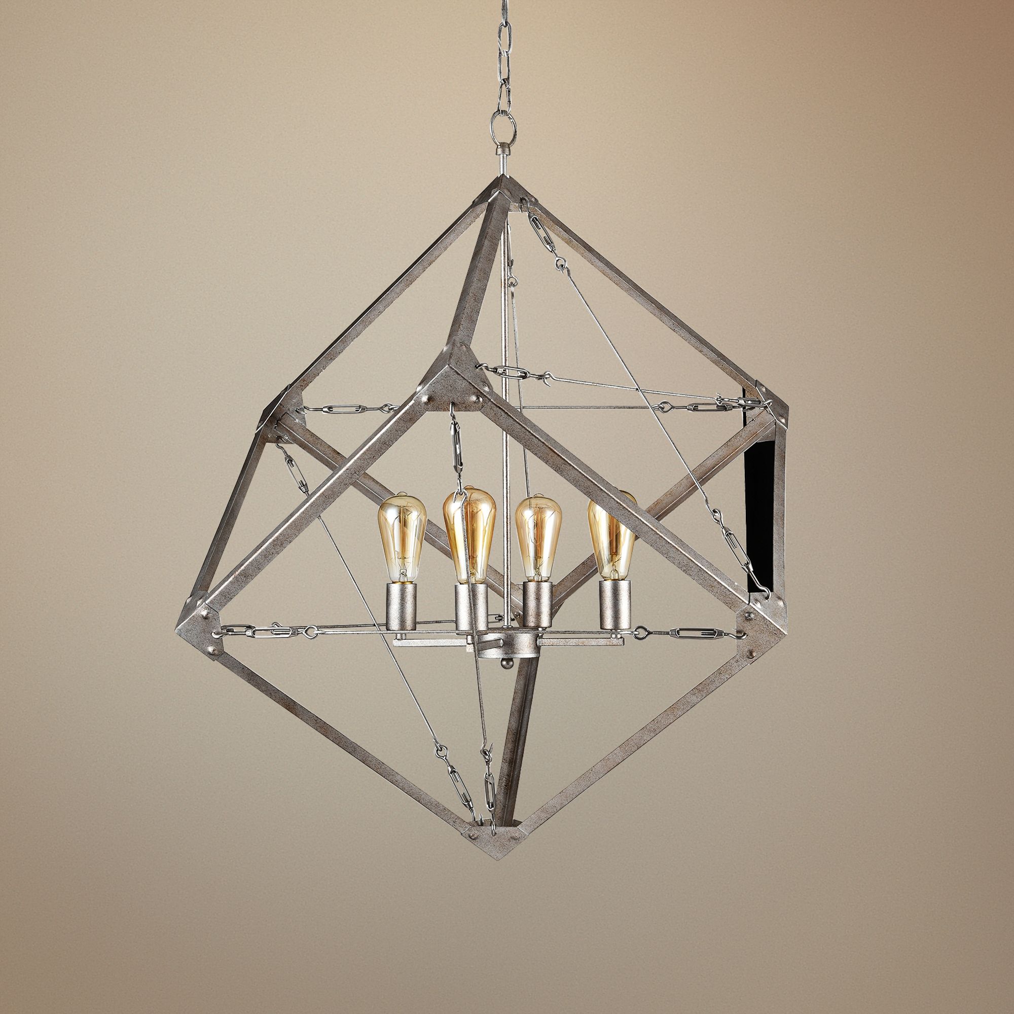 Varaluz Askew 34 1/4" Wide Silver Age 4-Light Pendant