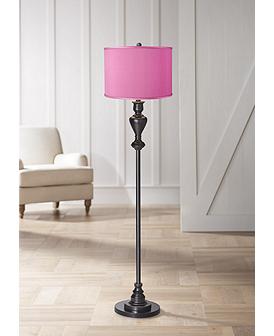 1 Light Standard Floor Lamps Plus, 5 Light Floor Lamp Pink