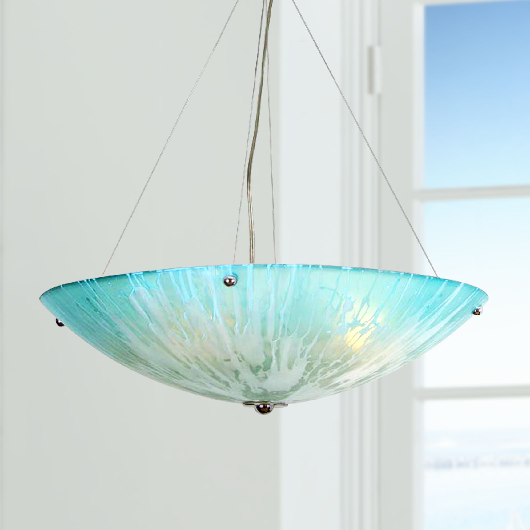 Blue Glass Pendant Light private events 21 wide blending teal soiree pendant light