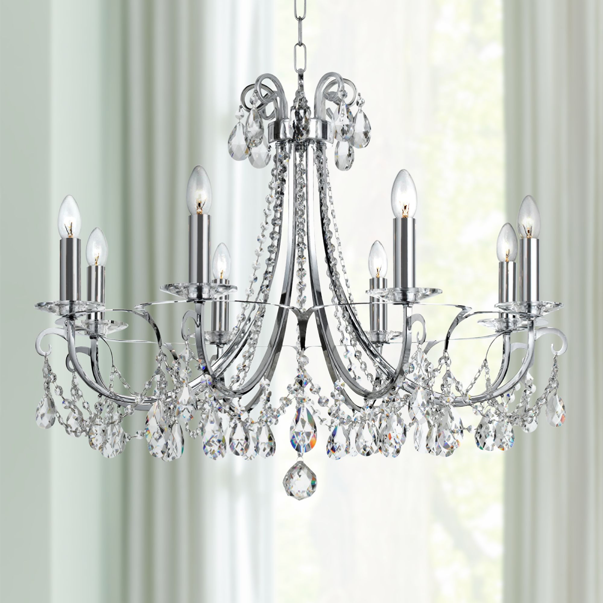 Othello 31"W 8-Light Swarovski Spectra Crystal Chandelier