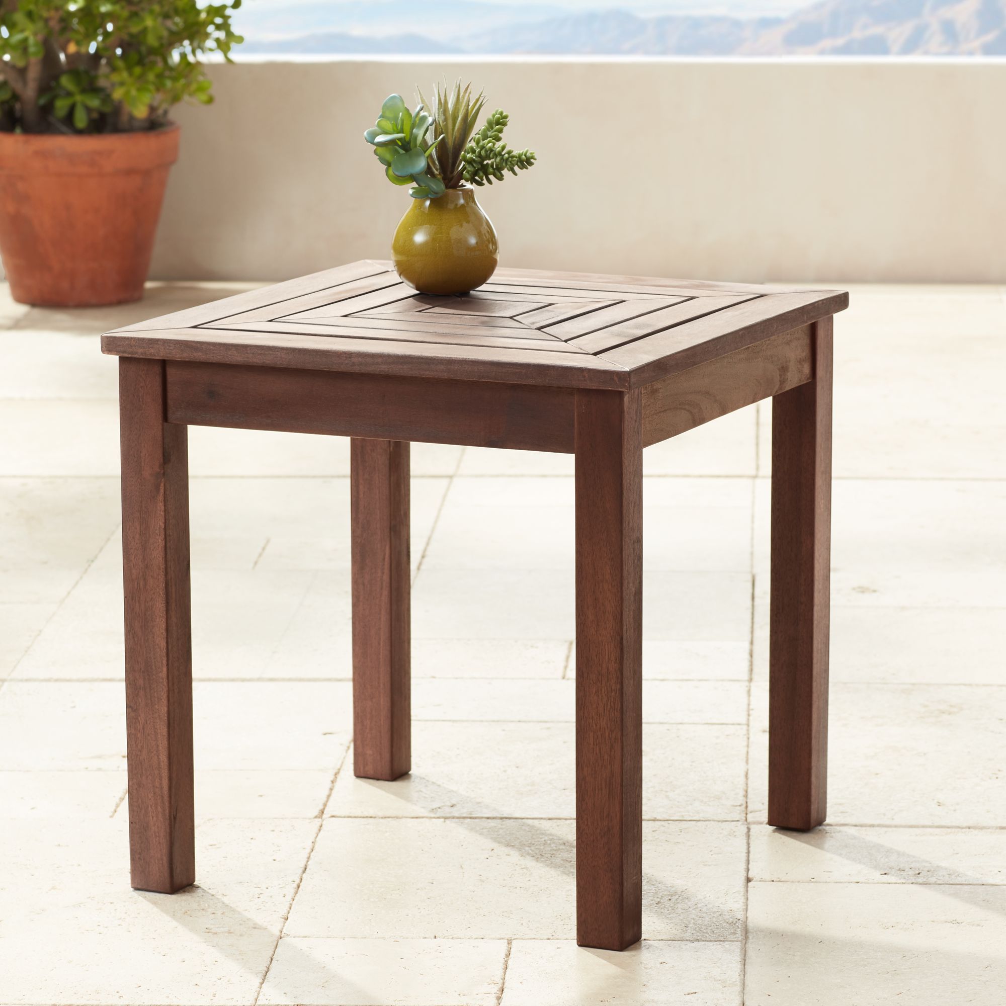 Nantucket 20" Wide Wood Outdoor Accent End Table