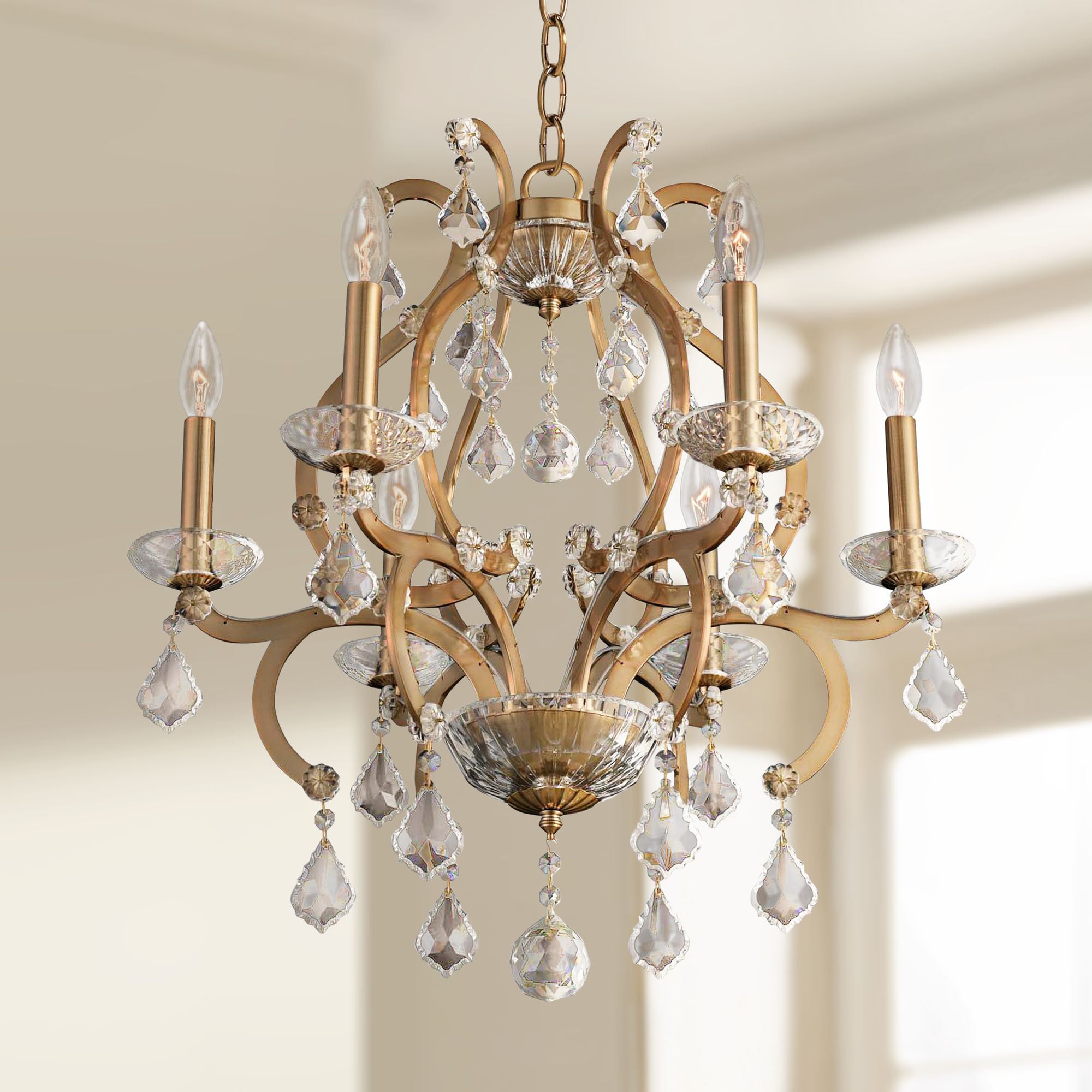 Allegri Duchess 22" Wide Champagne Gold 6-Light Chandelier