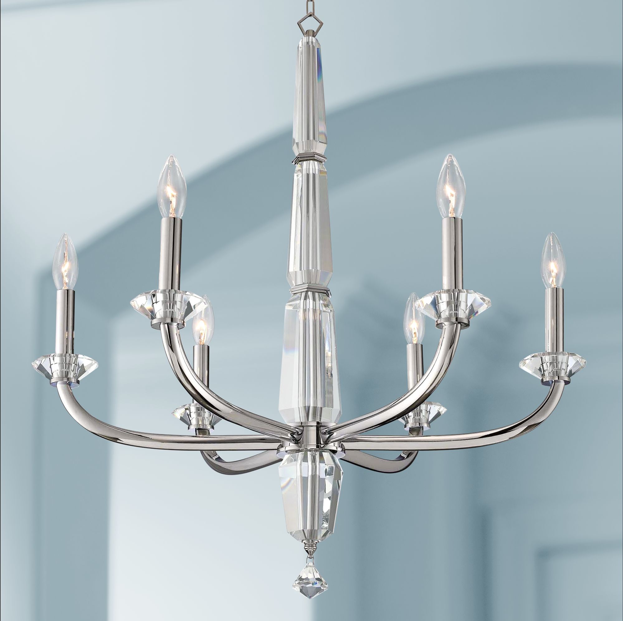 Allegri Palermo 31" Wide Chrome 6-Light Chandelier