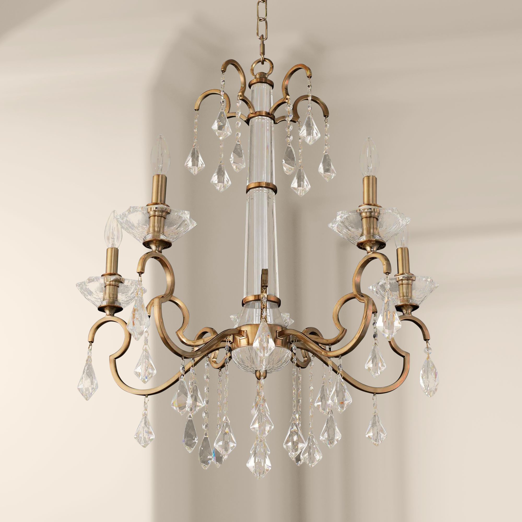 Allegri Valencia 26" Wide Champagne Gold 5-Light Chandelier