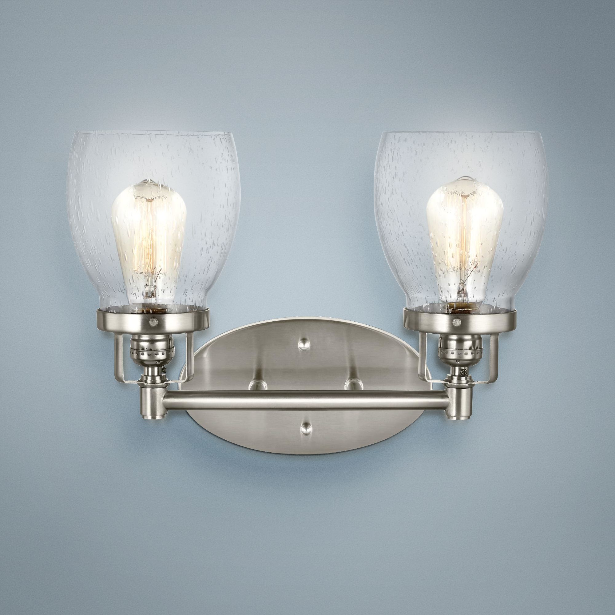 Belton 10 3/4" High Brushed Nickel 2-Light Wall Sconce