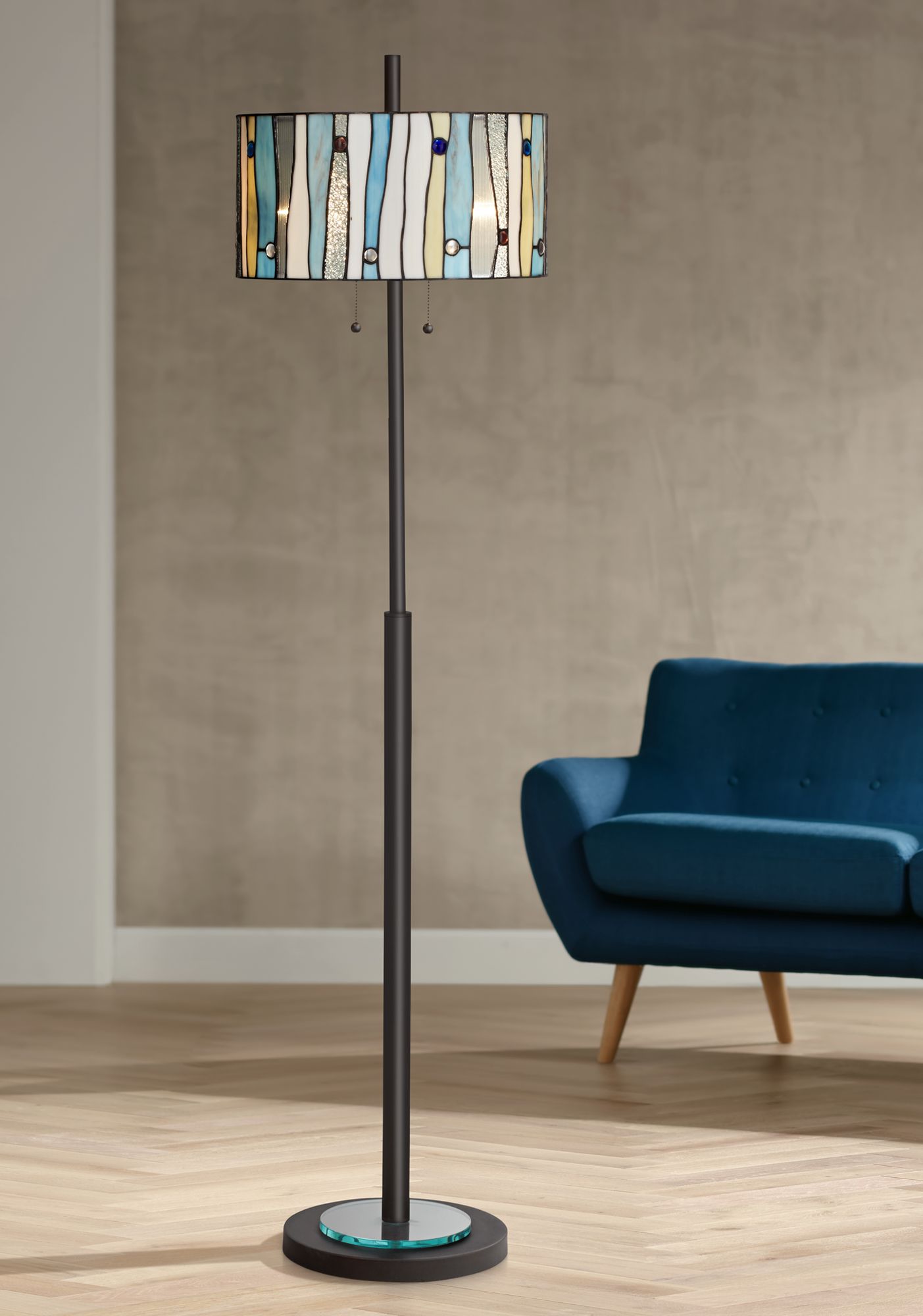 teal blue floor lamp