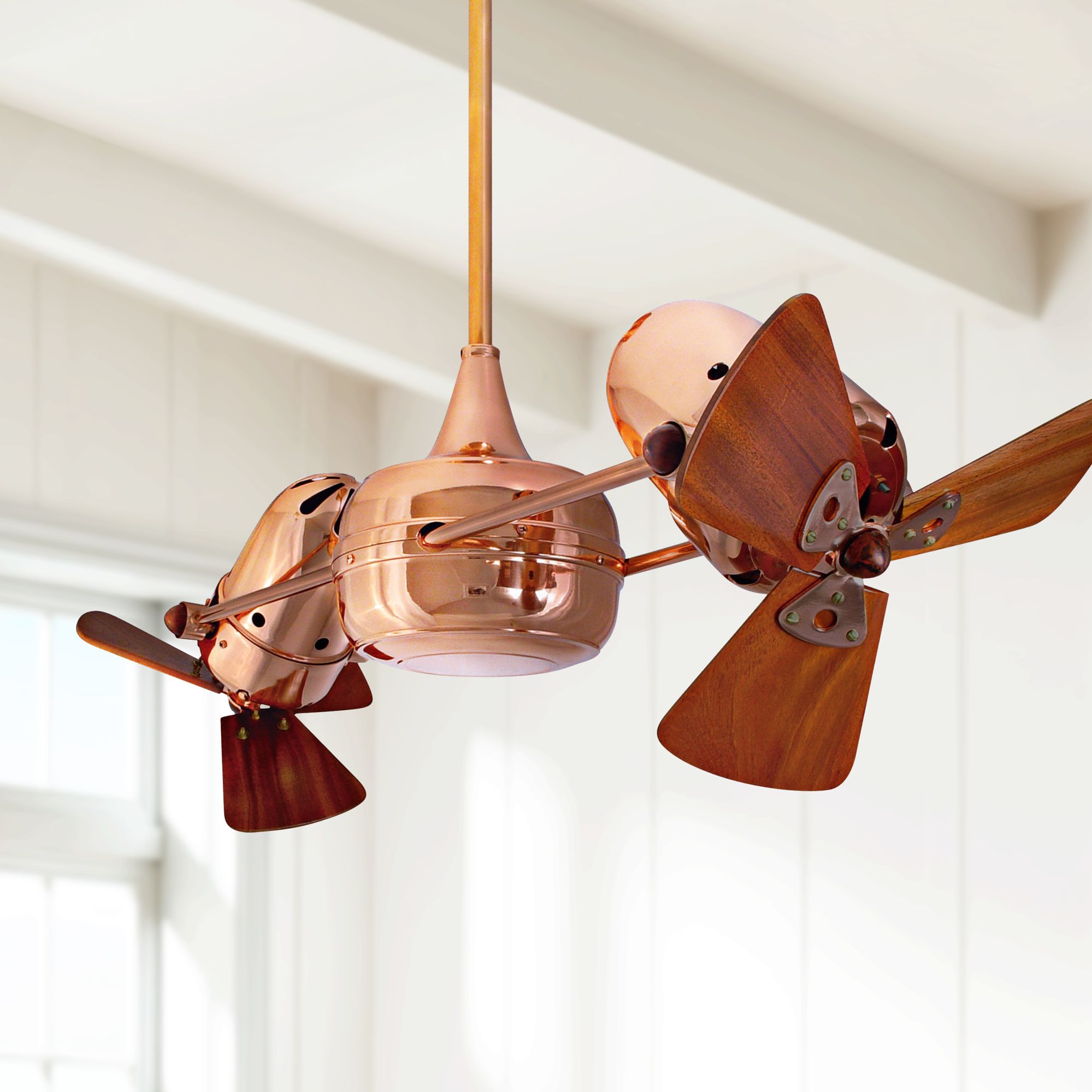 36 Matthews Duplo Dinamico Dual Head Copper Ceiling Fan