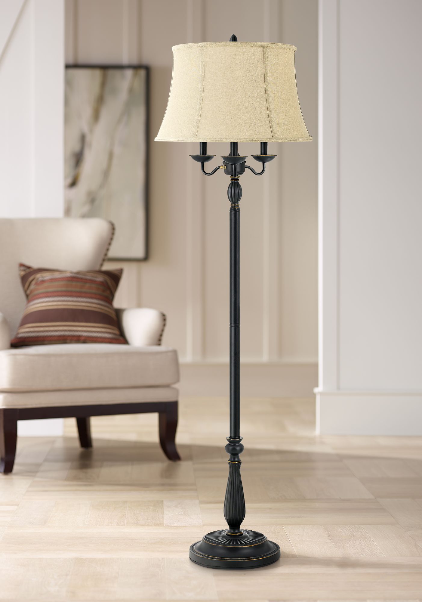 Barnwell Dark Bronze Metal 4-Light Floor Lamp