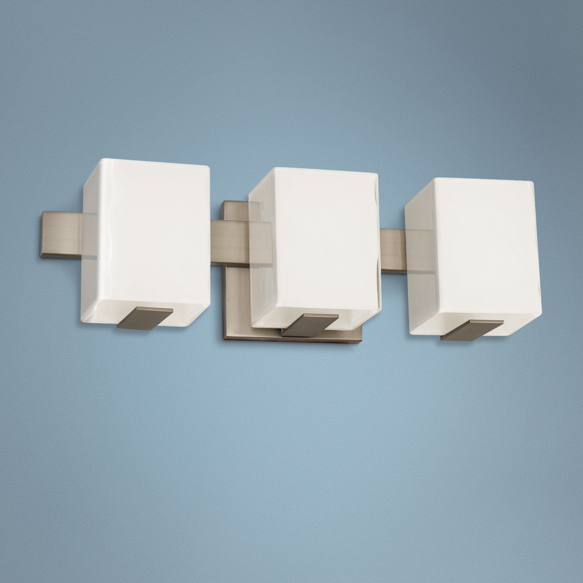 Catalina 17" Wide Satin Nickel 3-LED Bath Light