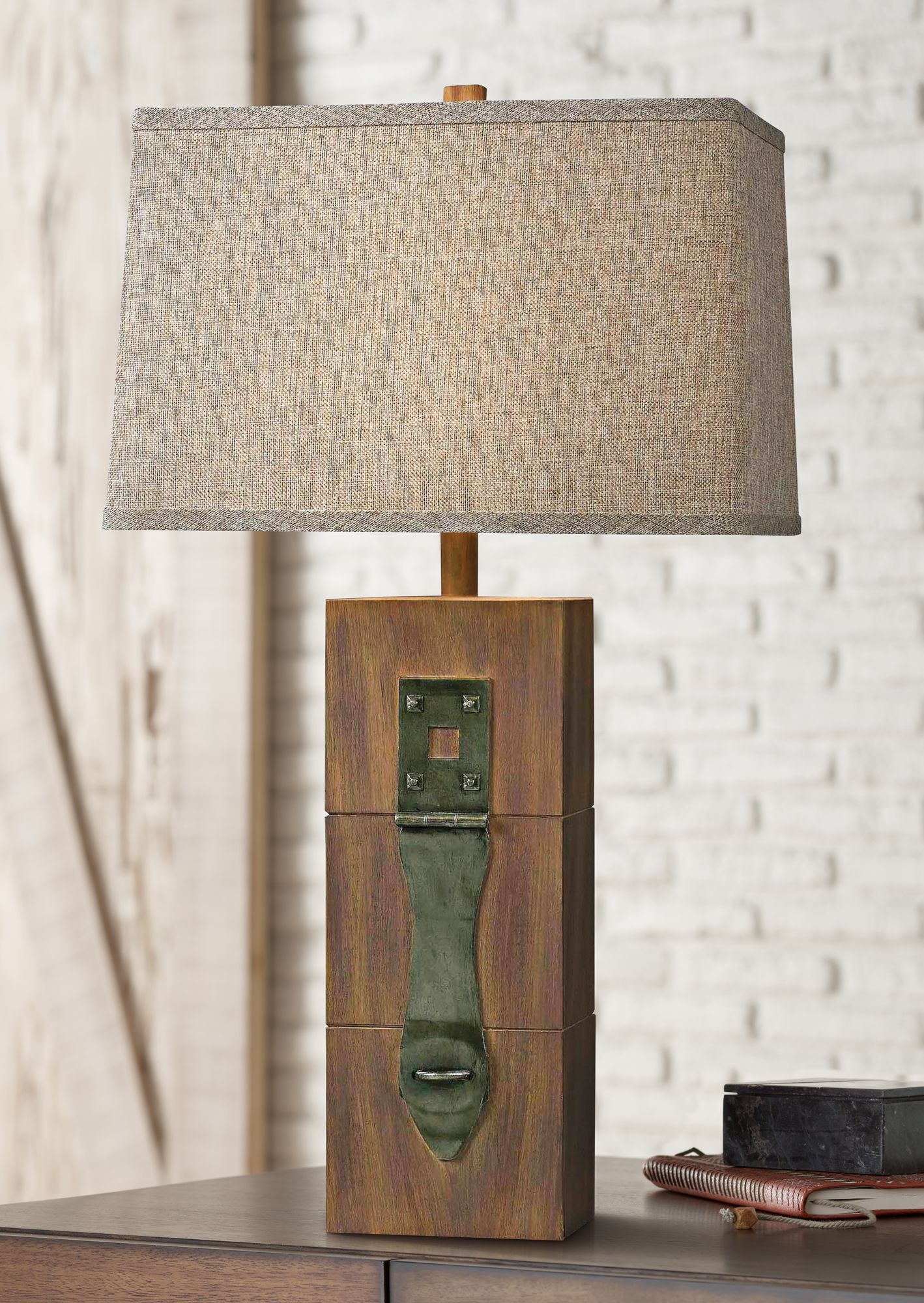 Kenroy Home Locke Wood Grain Table Lamp