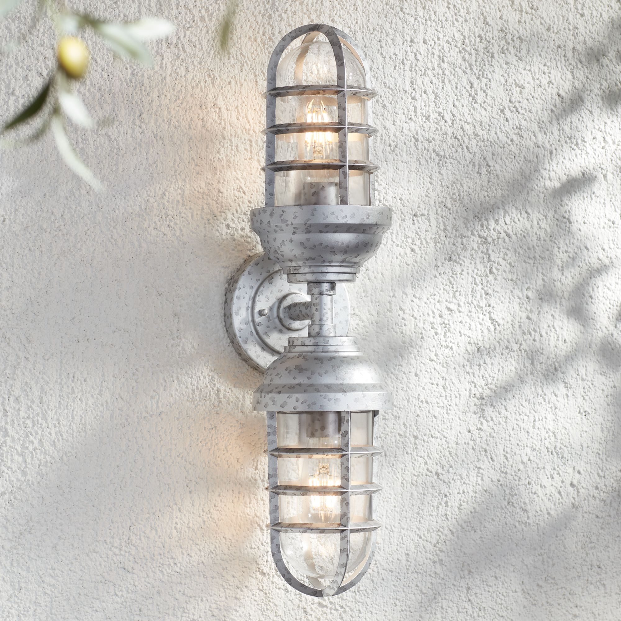 Marlowe 22 1/2" High Galvanized Two-Light Outdoor Wall Light