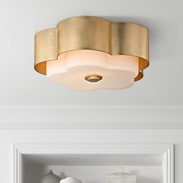 Allure 13 1 2 Wide Gold Leaf Ceiling Light 23v80 Lamps Plus - Gold Leaf Design Ceiling Light