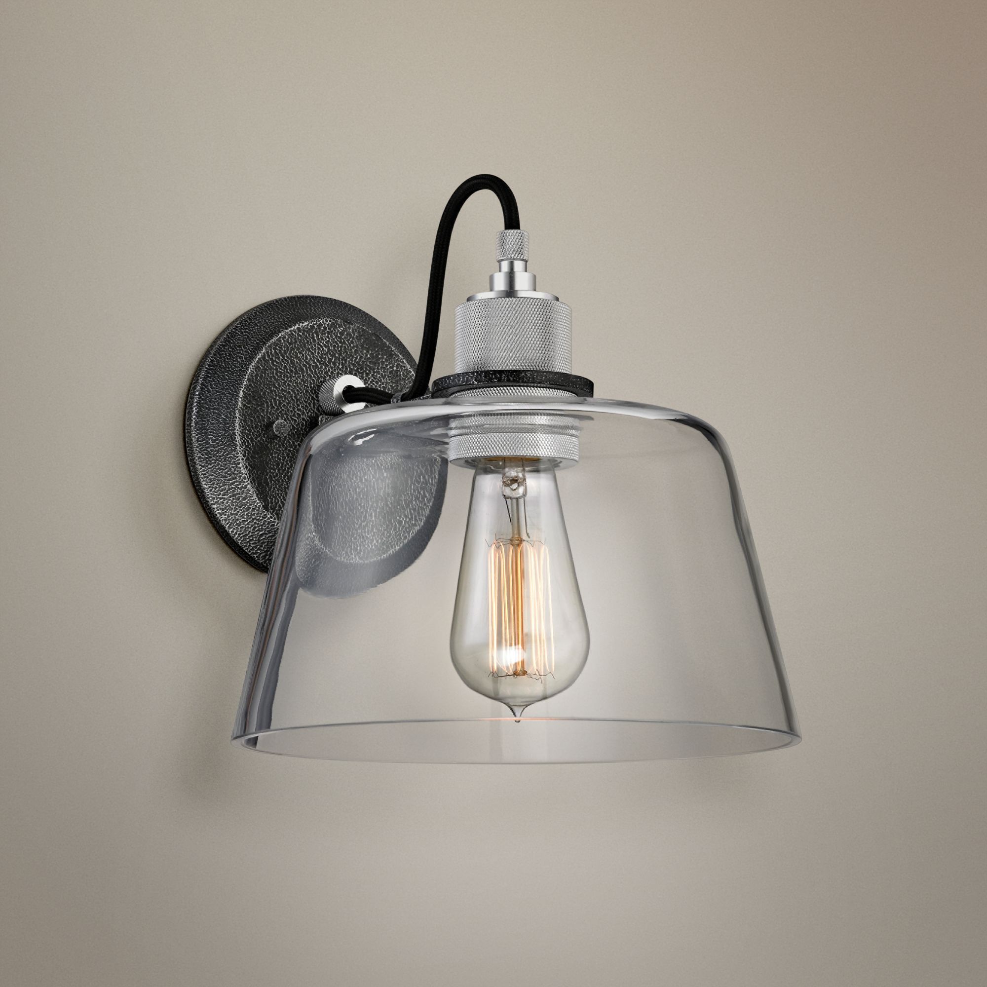 Audiophile 9 1/2" High Old Silver and Aluminum Wall Sconce