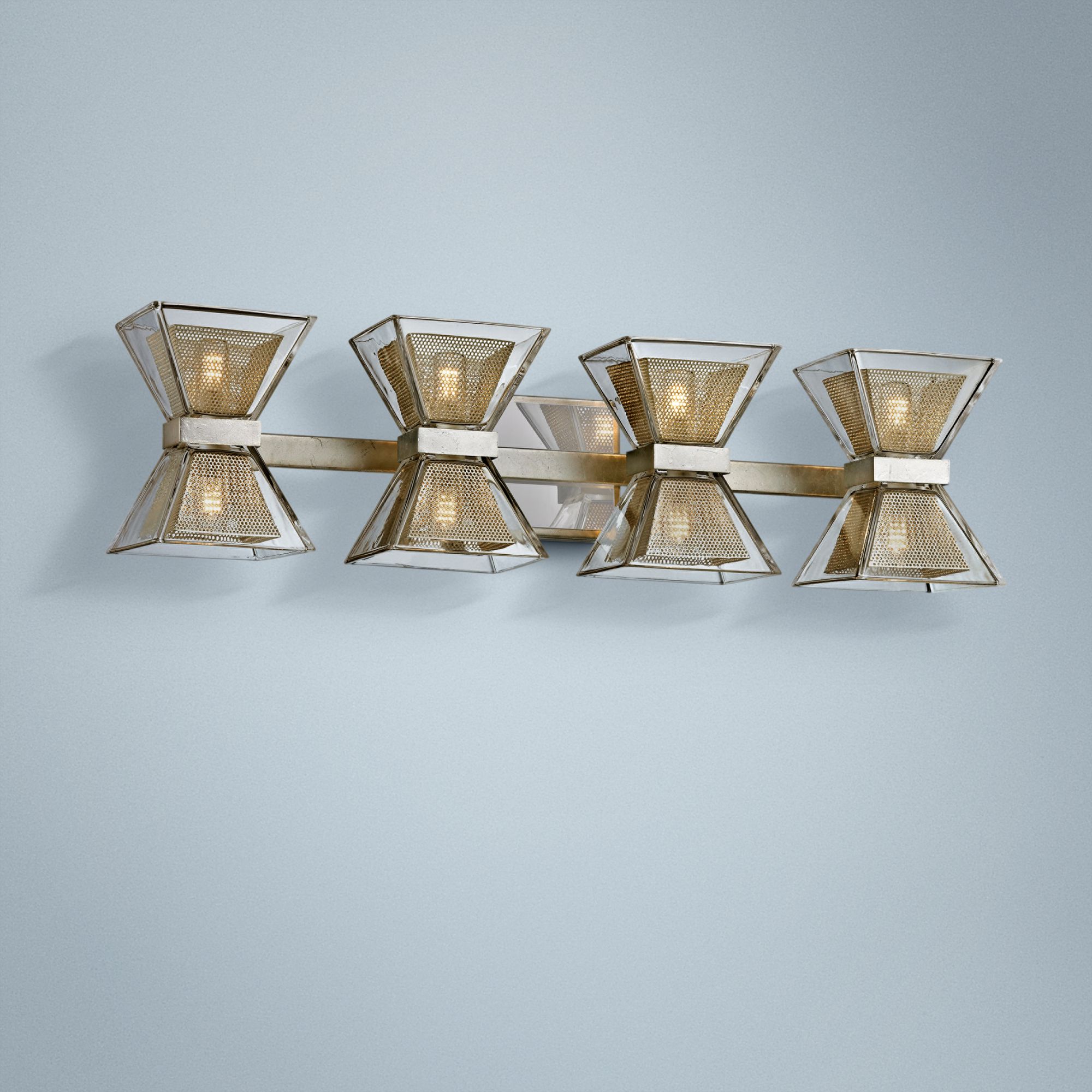 Expression 27 1/2" Wide Silver Leaf 8-Light LED Bath Light