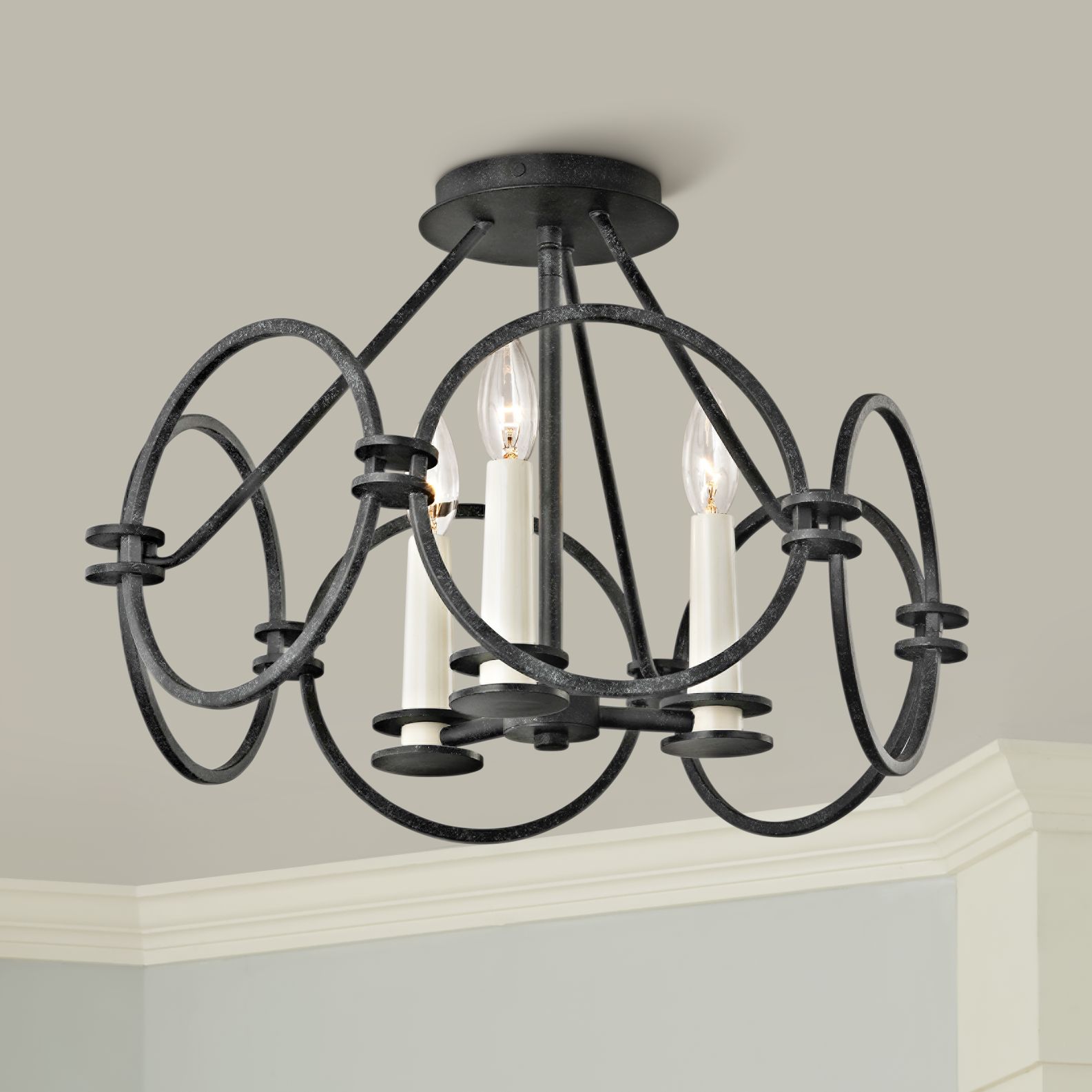 Juliette 18 1/2" Wide Country Iron 3-Light Ceiling Light