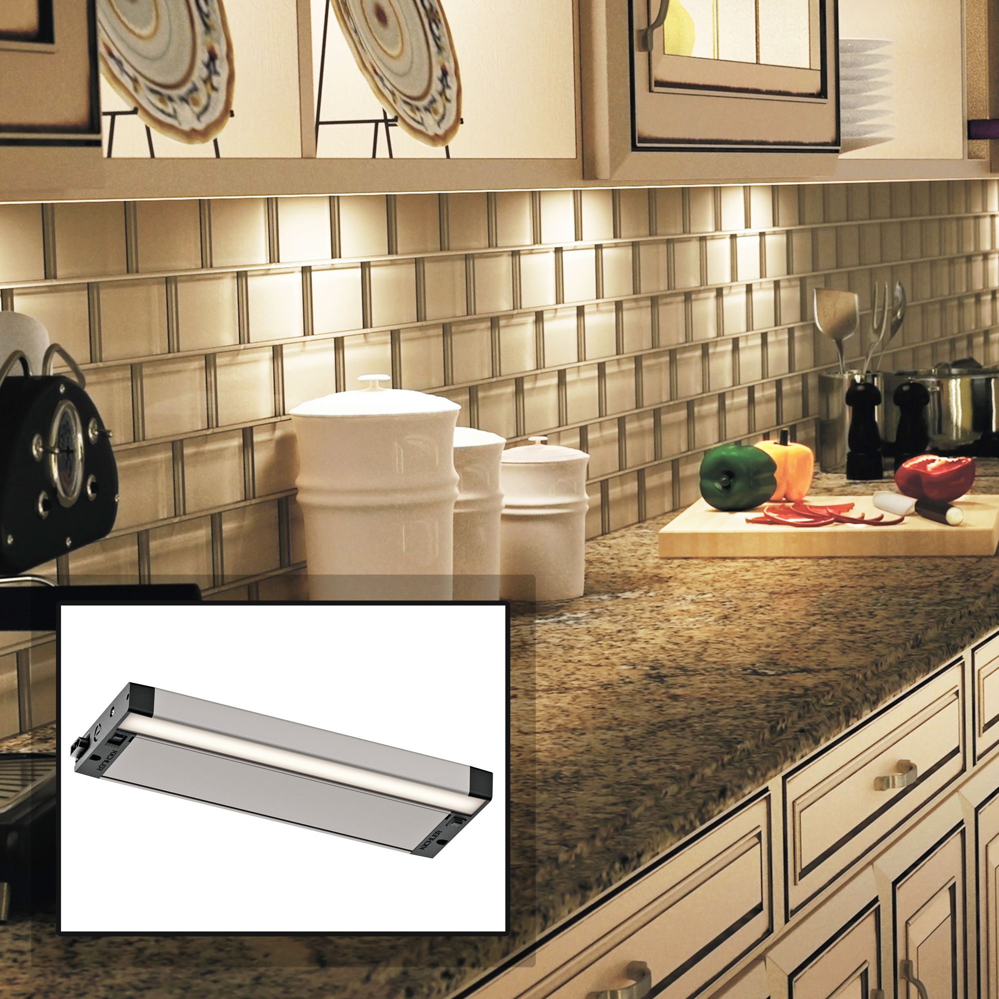Kichler 6U 12" Wide Nickel Textured LED Under Cabinet Light