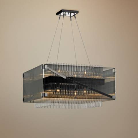 Shop Apollo 26 1/2"W Dark Bronze and Chrome 8-Light Chandelier from Lamps Plus on Openhaus
