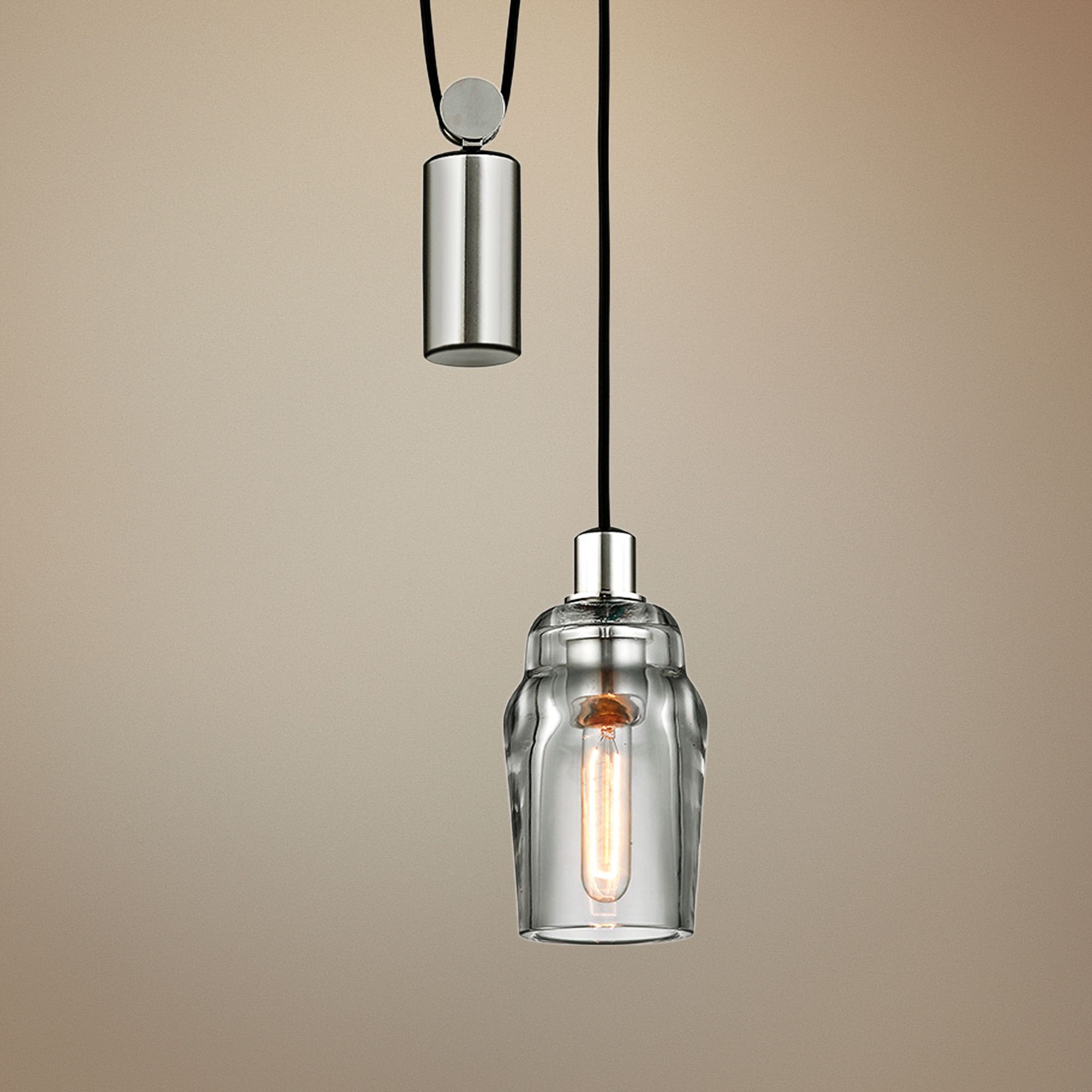 Citizen 10" Wide Graphite and Polished Nickel Mini Pendant