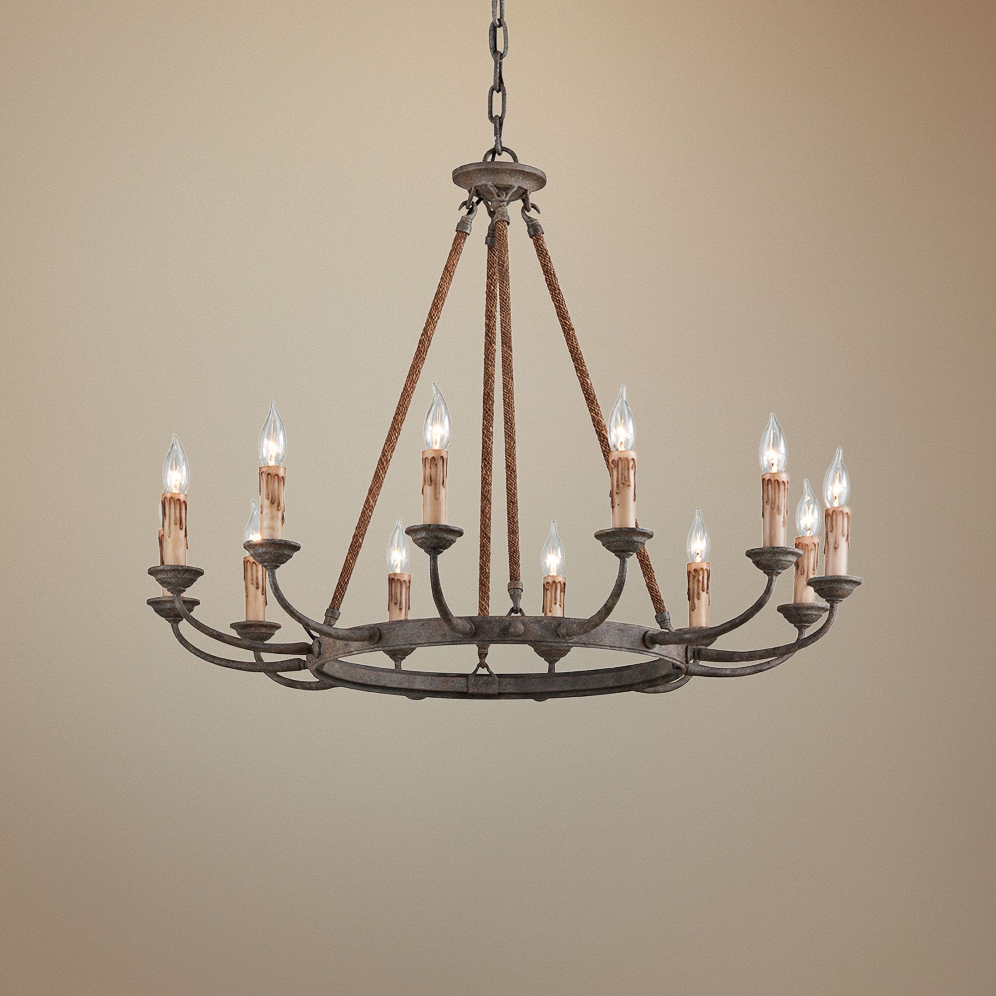 Cyrano 36" Wide Earthen Bronze 12-Light Chandelier