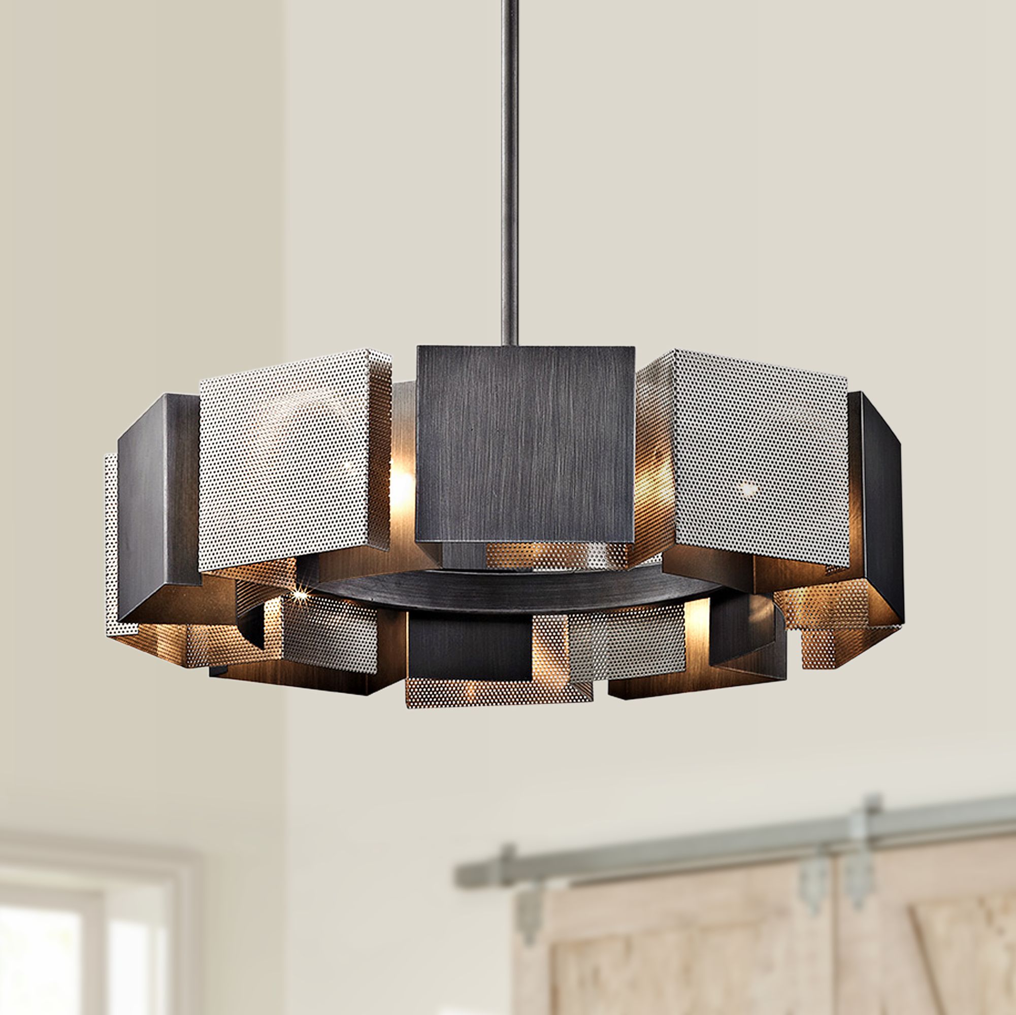 Impression 27 1/2" Wide Graphite and Nickel 10-Light Pendant
