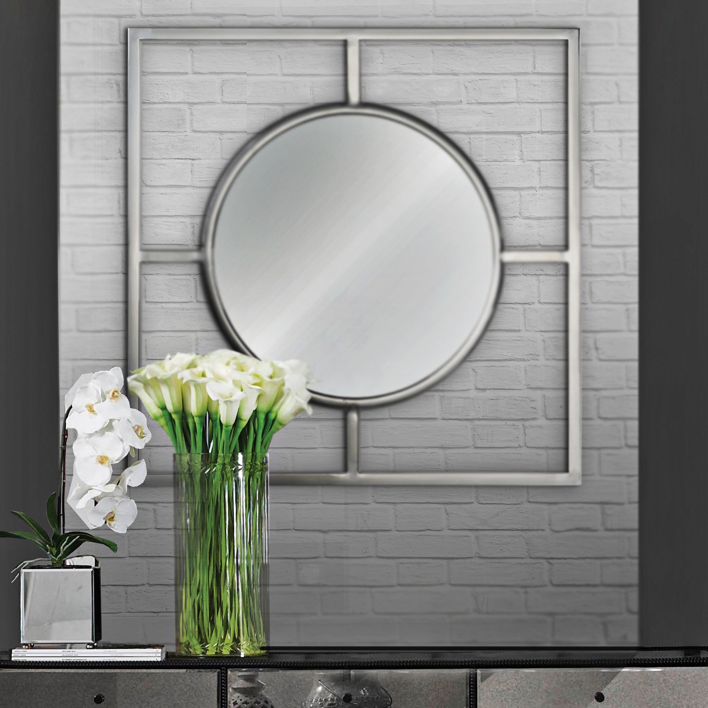 Severn Chrome 30 1/2" Square Wall Mirror